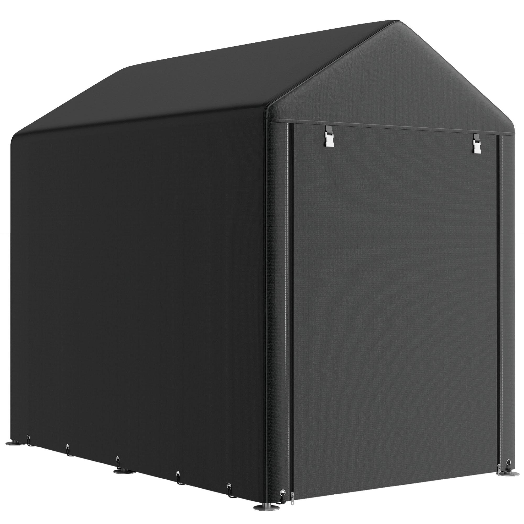 Black 4x6 Storage Shed with UV-Resistant Cover