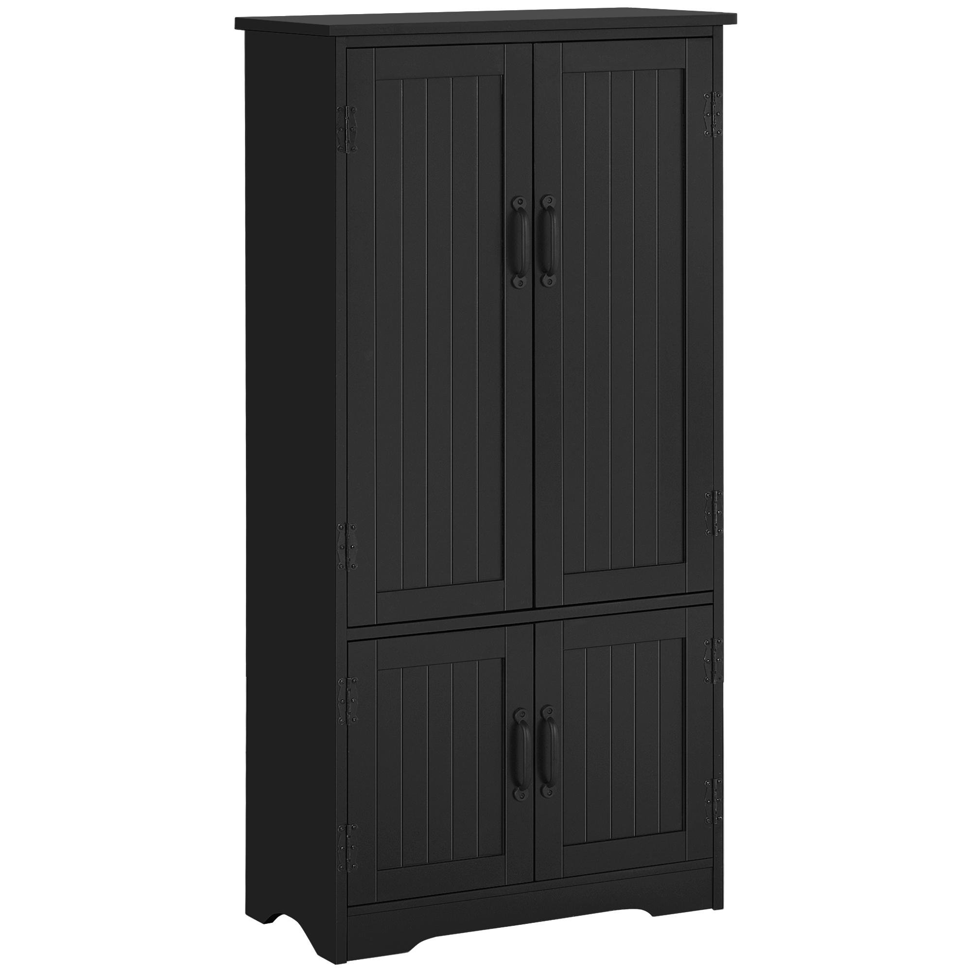 Black 48 Inch Pantry Cabinet with Adjustable Shelves