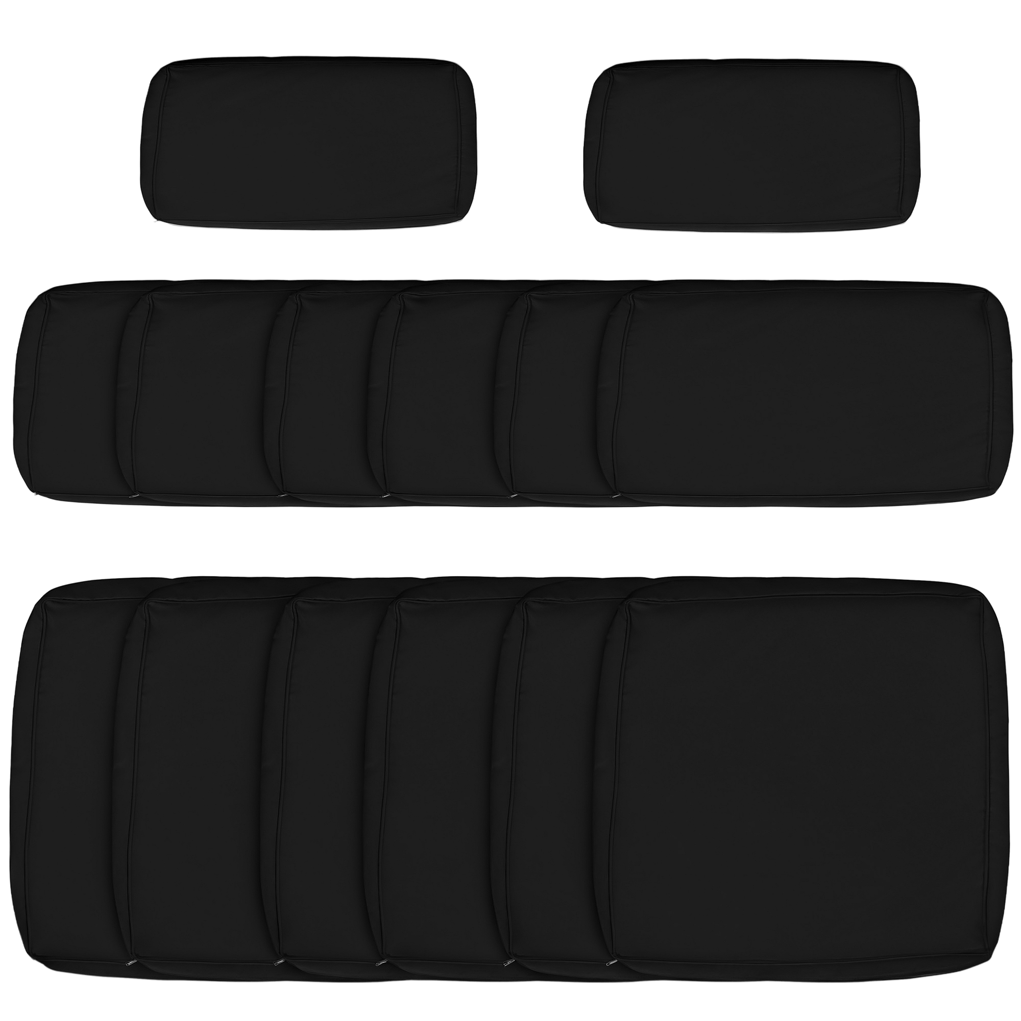 Black 14 Piece Rattan Covers for Patio Sofas