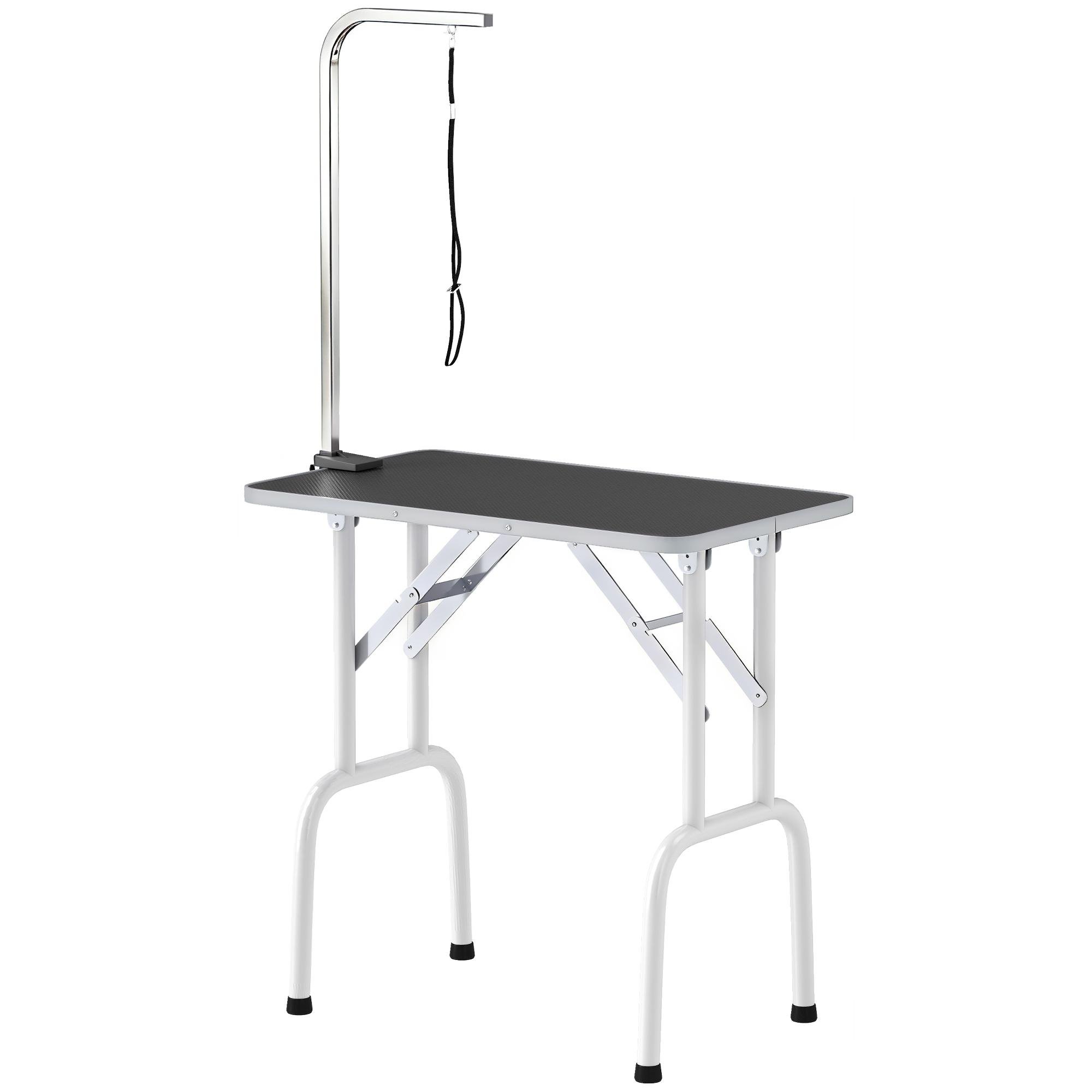 Black Rubber Dog Grooming Table with Adjustable Arm