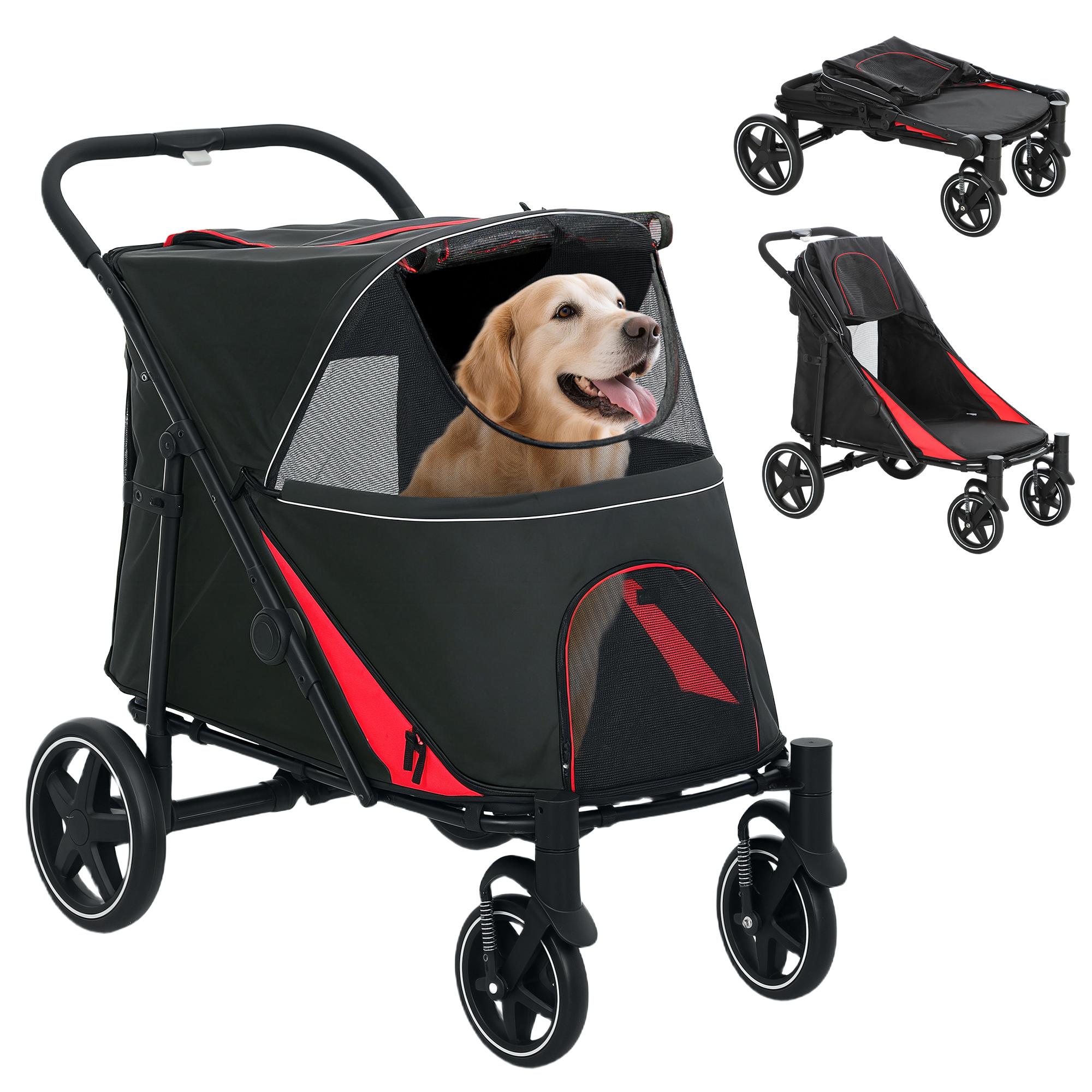 Black Oxford Pet Stroller for Medium & Large Dogs