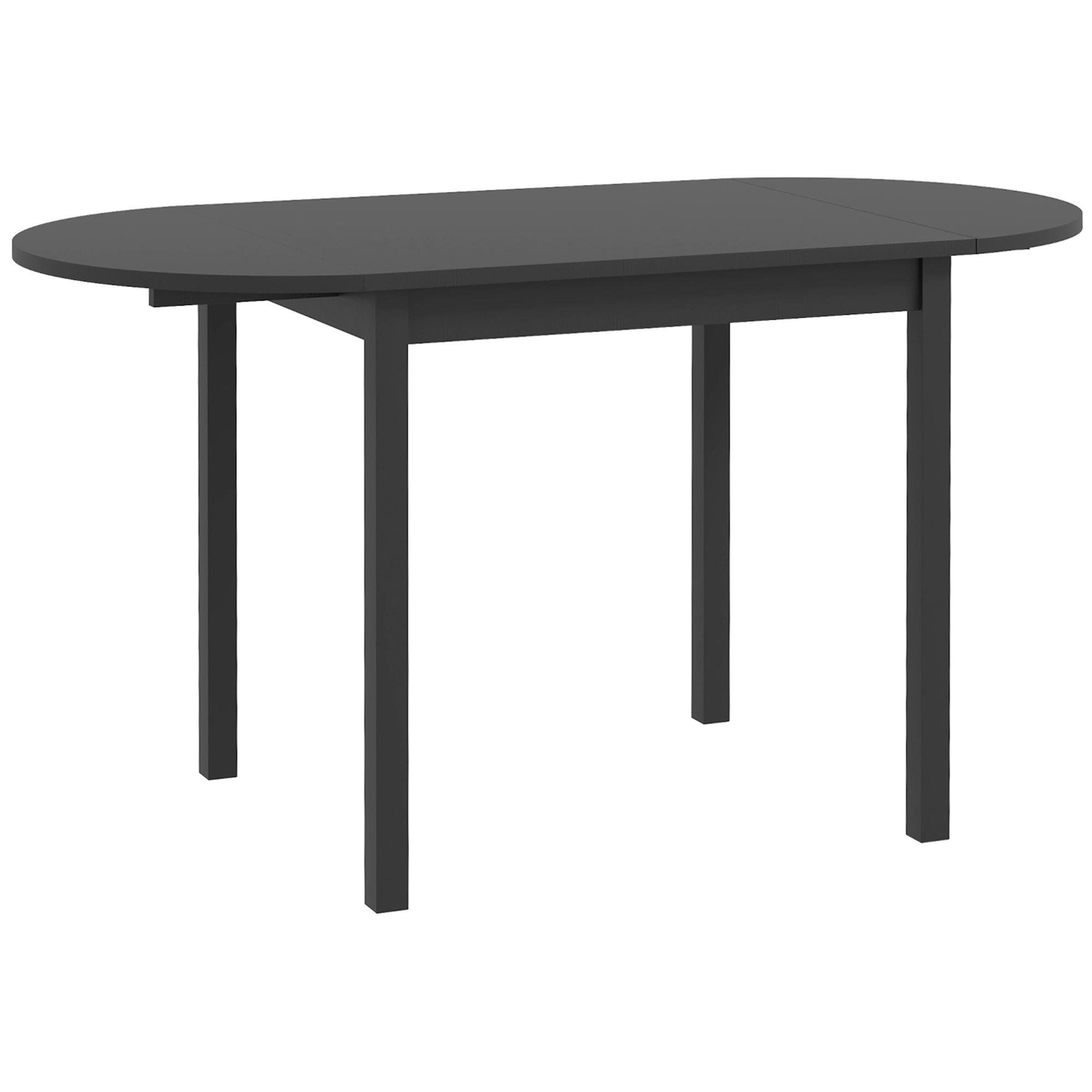 Black Pine Drop Leaf Table, Folding Design for Small Dining Spaces