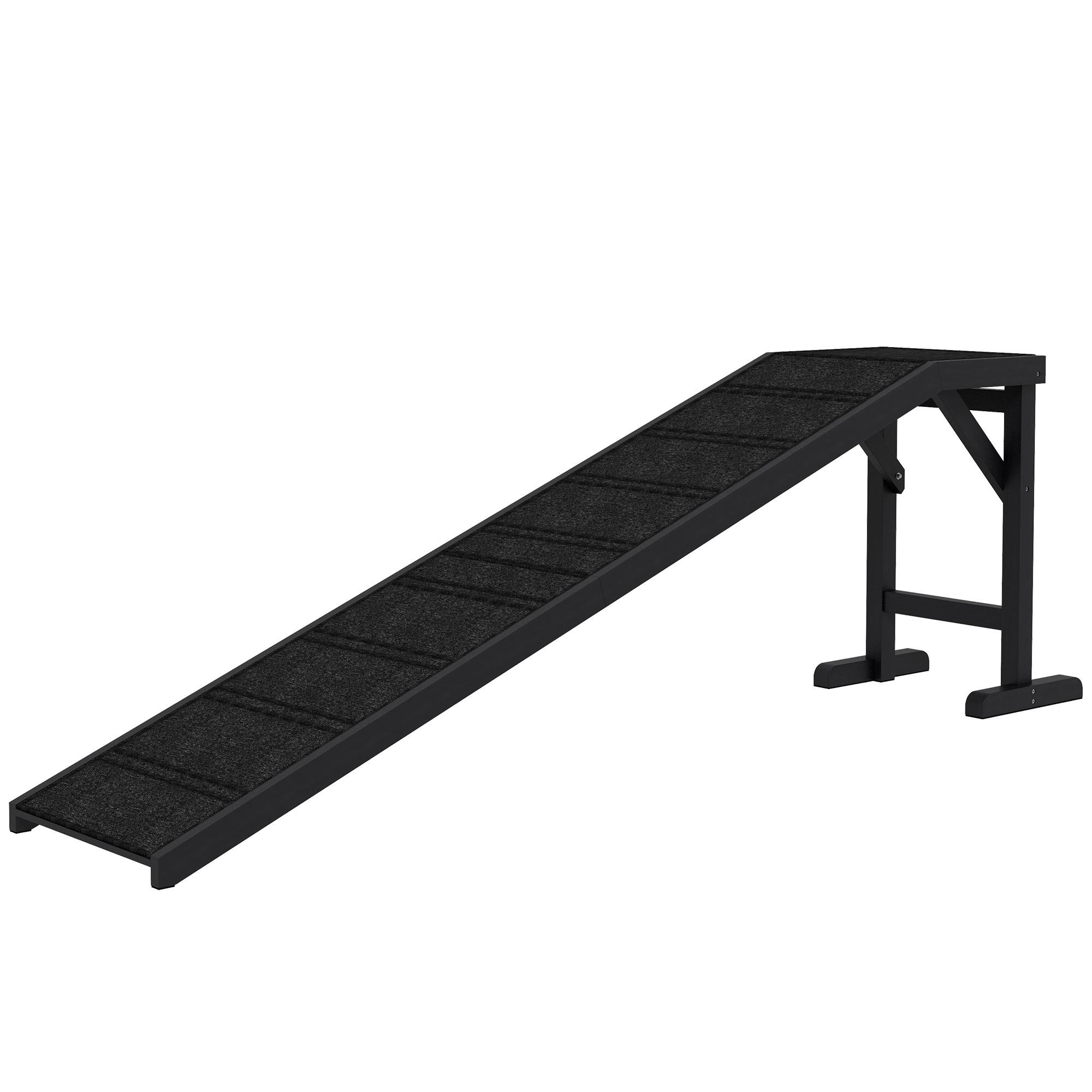 Black 74 Inch Pet Ramp with Top Platform