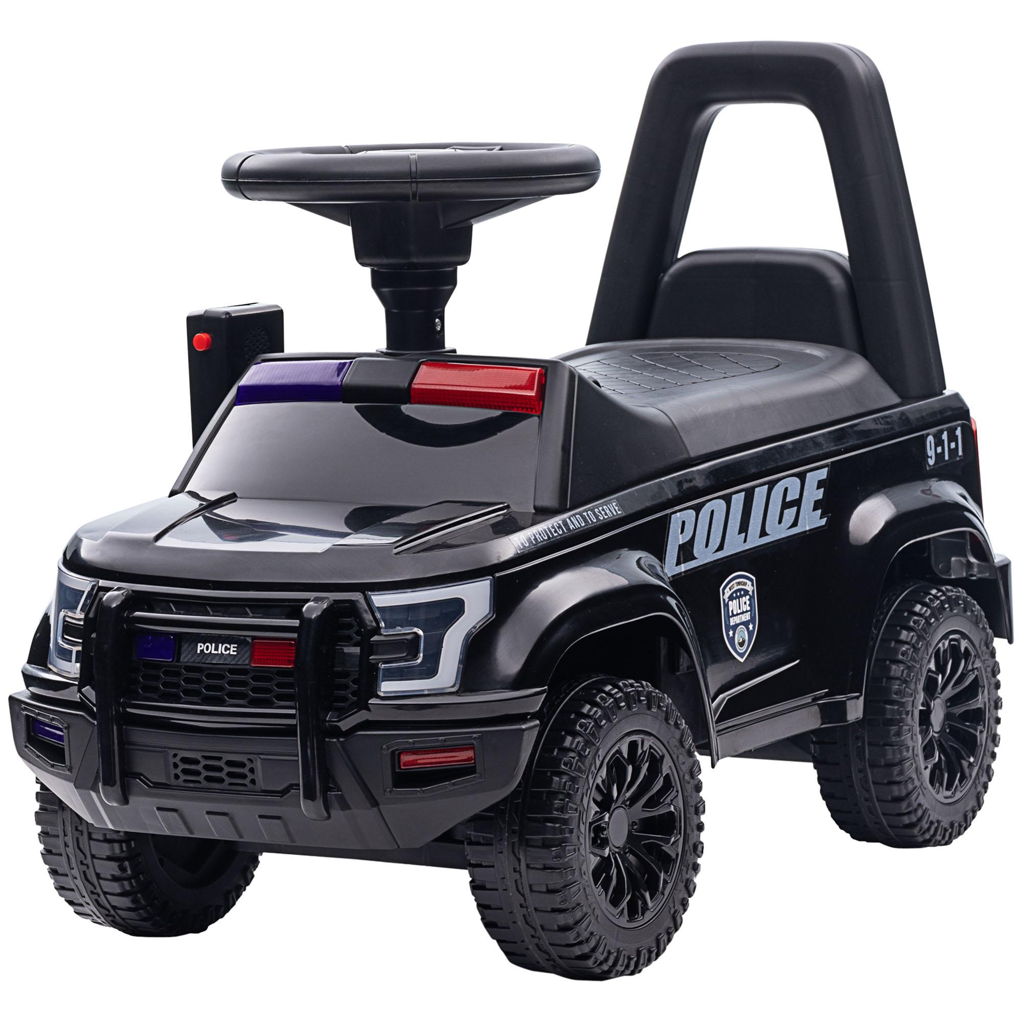 Black Police Sliding Car with Foot-to-Floor Power