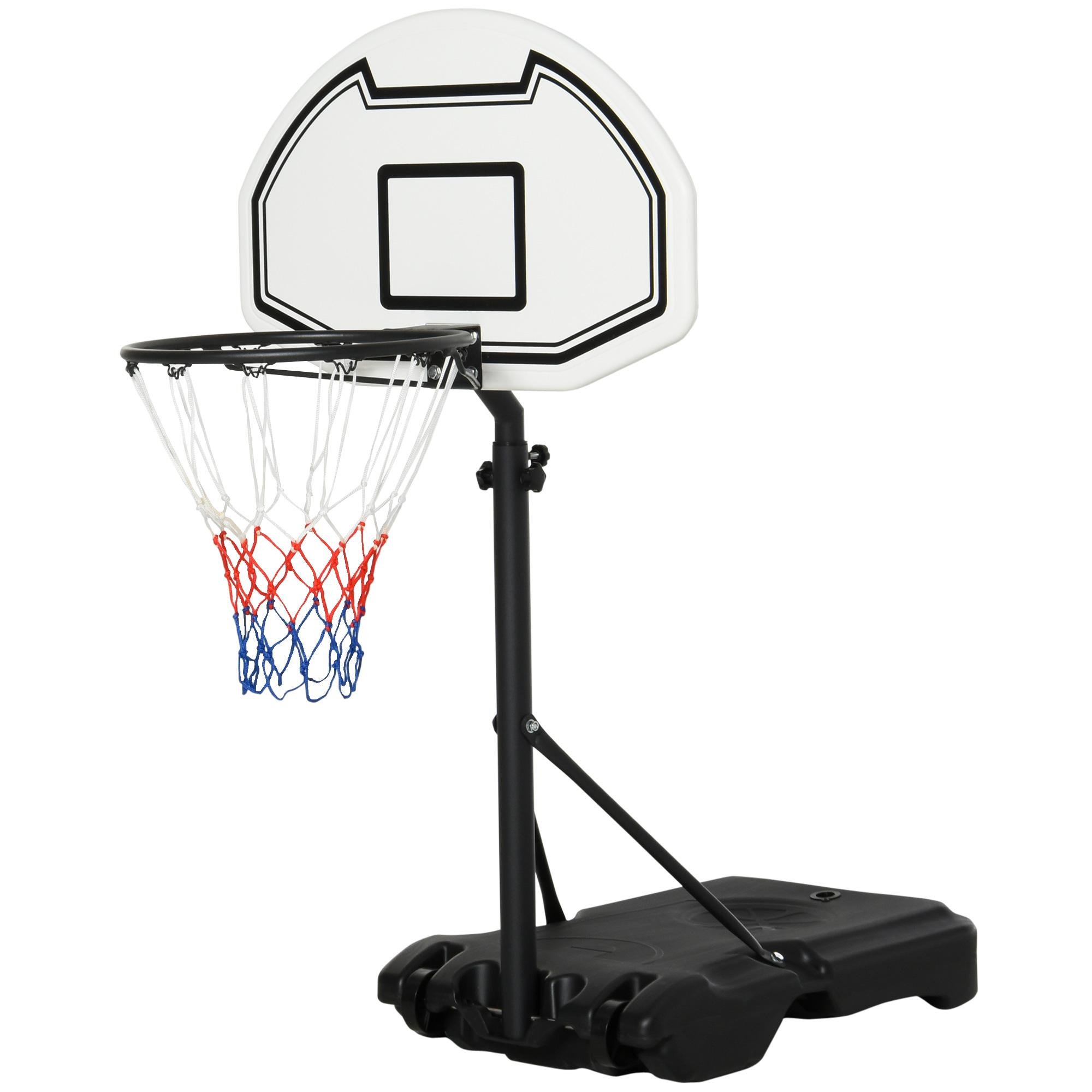Black Poolside Basketball Hoop, Adjustable Height Stand