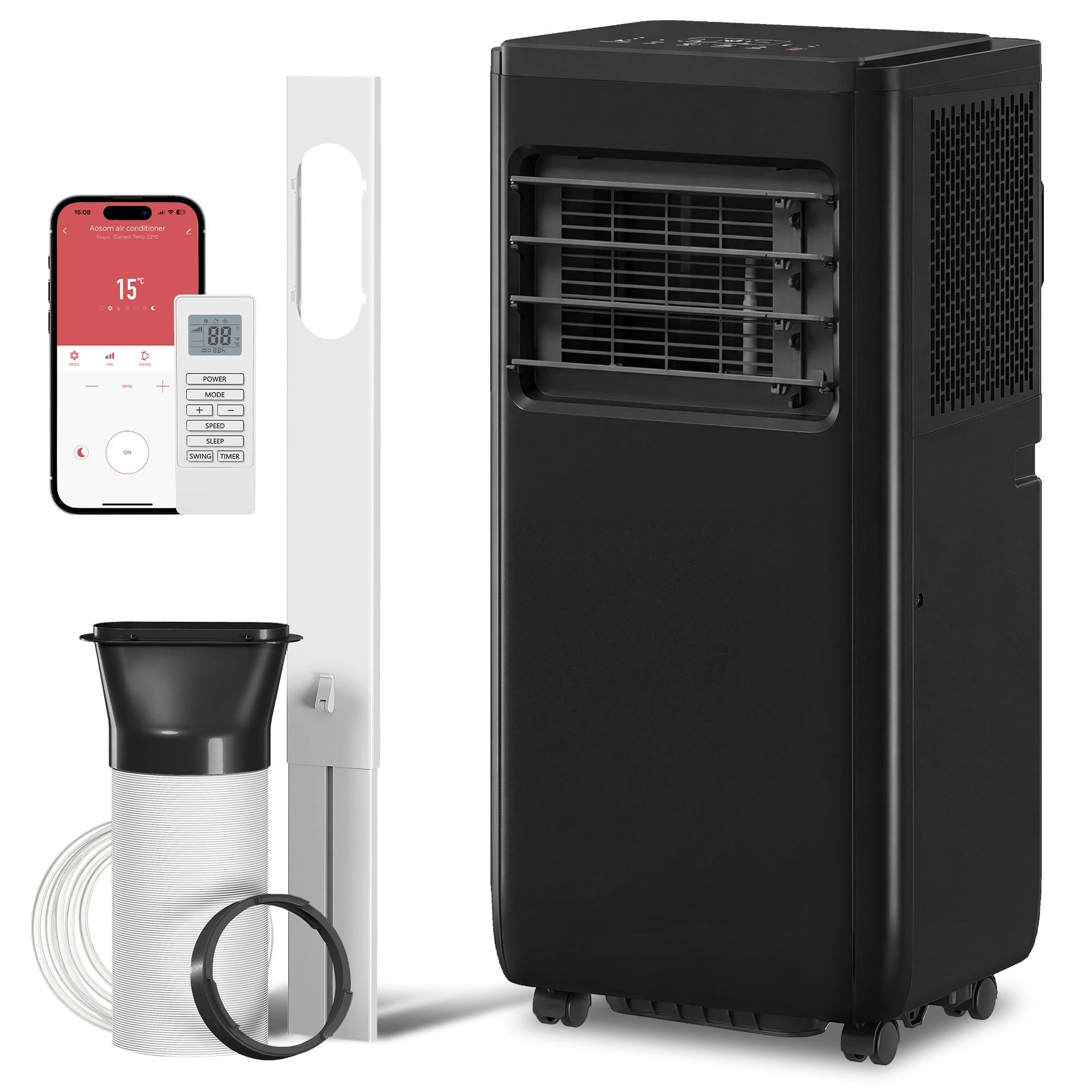 Black 10000 BTU AC with WiFi, 4-in-1 Cooling