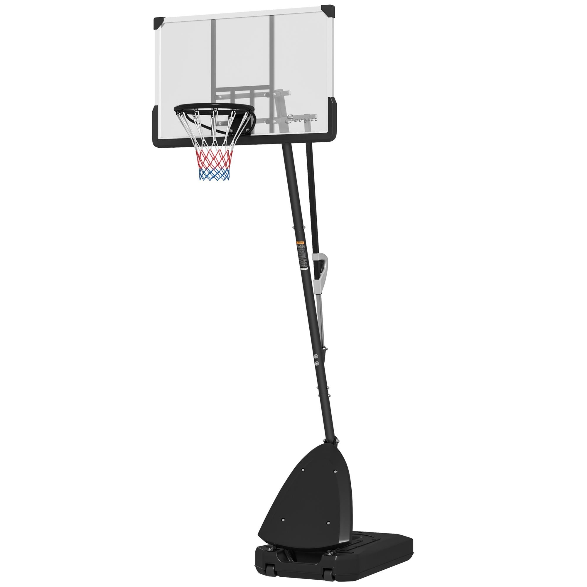 44 Inch Adjustable Basketball Hoop with Ball Return