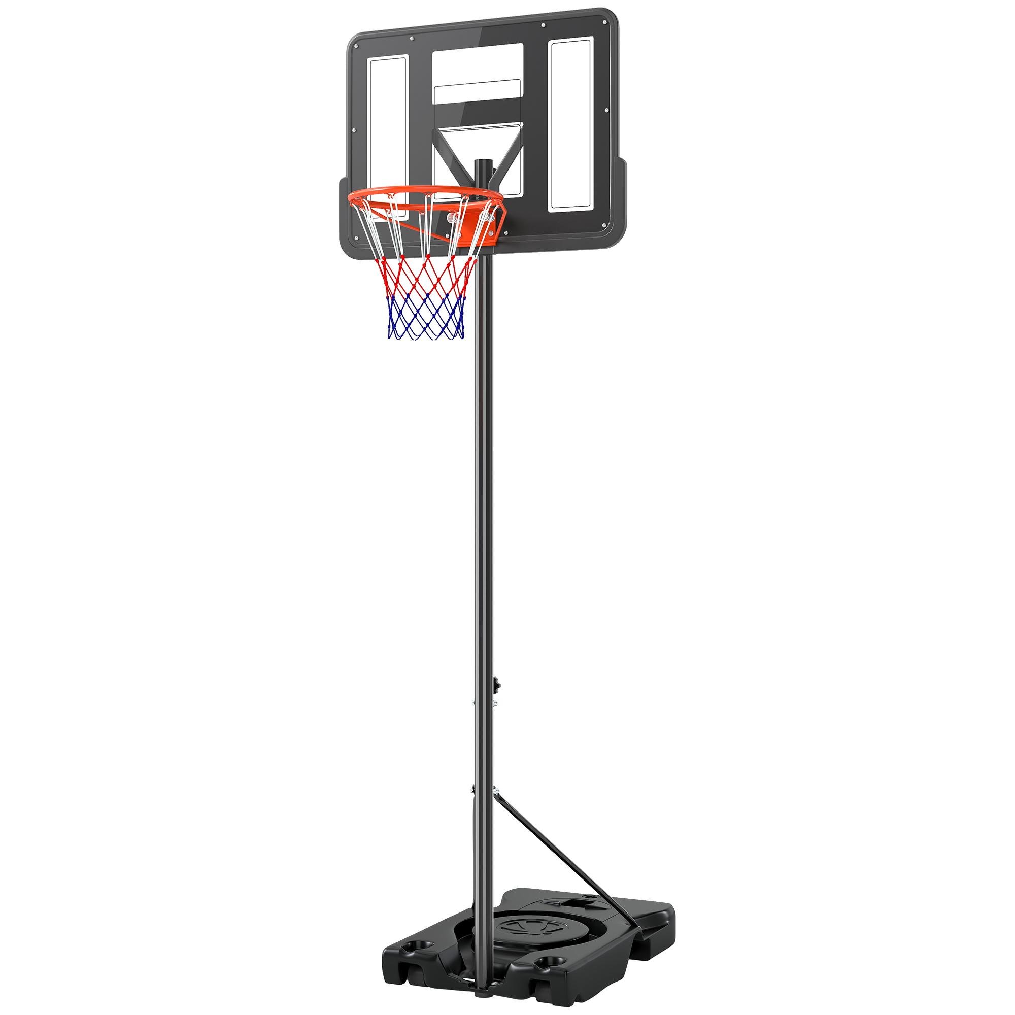 43.3 Inch Portable Basketball Hoop, Adjustable 4.6-10 ft