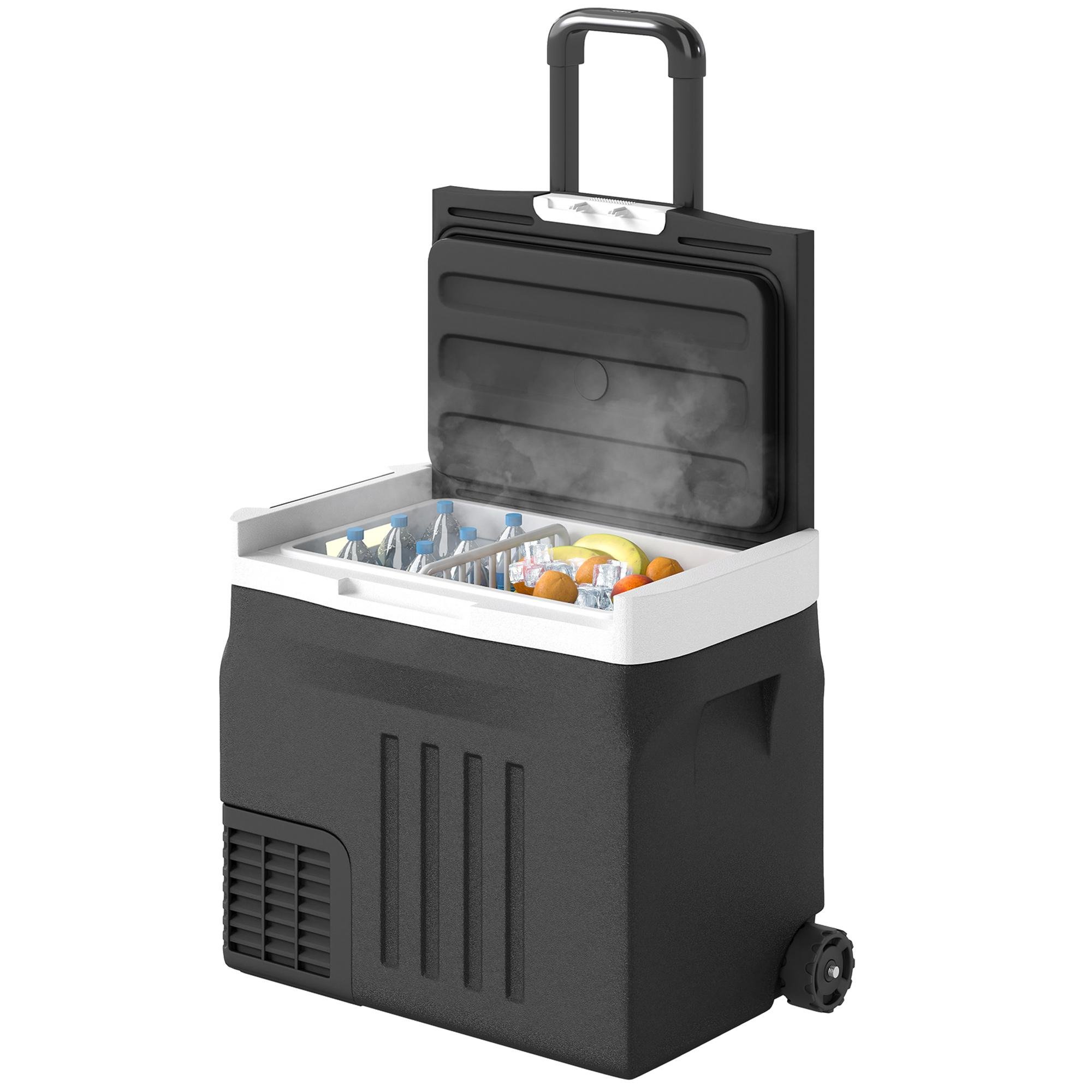 40L Portable Car Fridge with Dual Power and Wheels