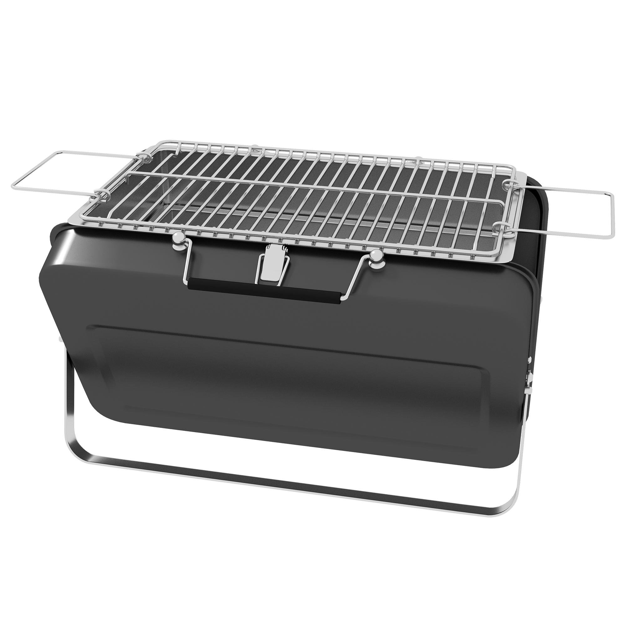 Black Suitcase Charcoal Grill – Foldable Portable BBQ