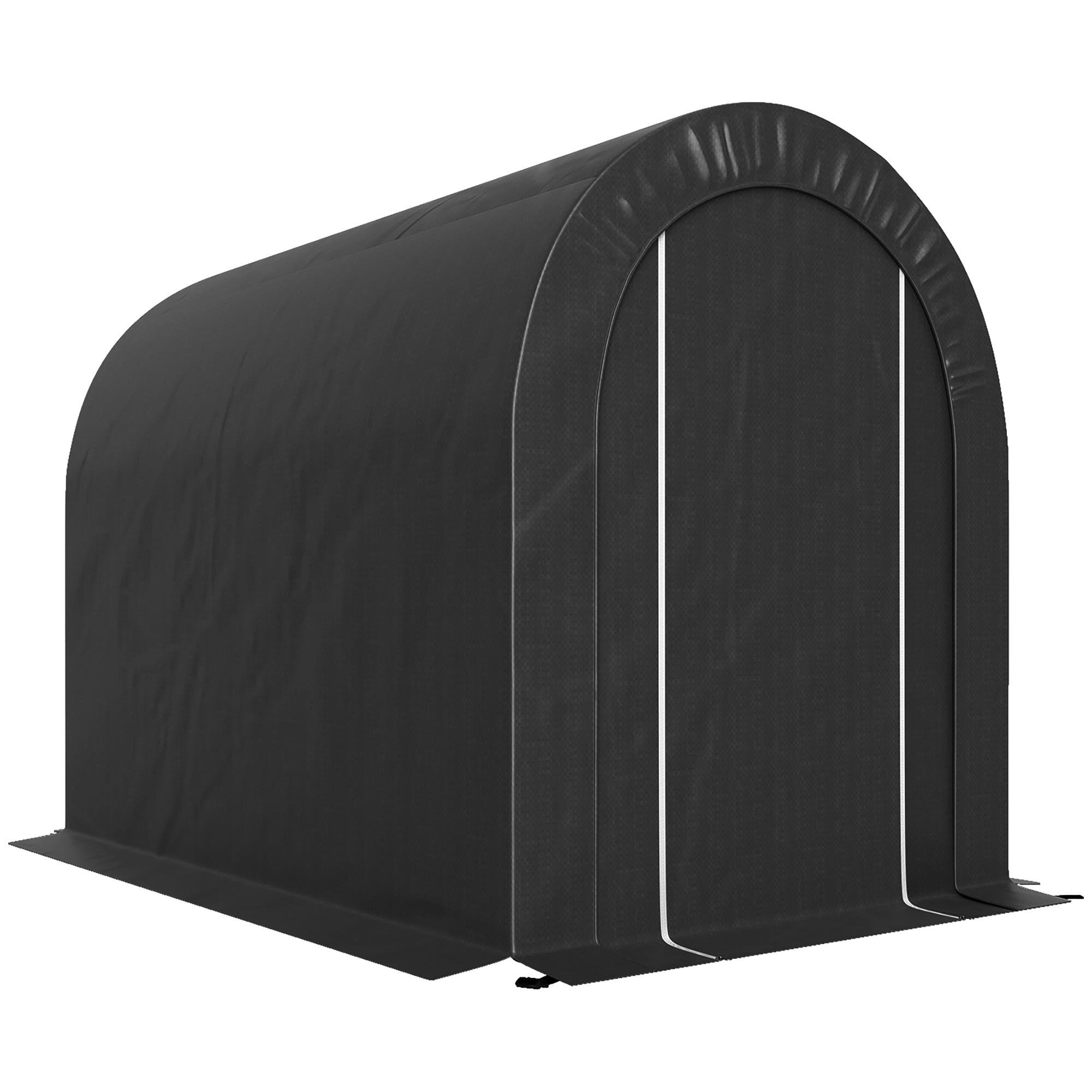 Black 5x8 Storage Shed with Galvanized Steel Frame