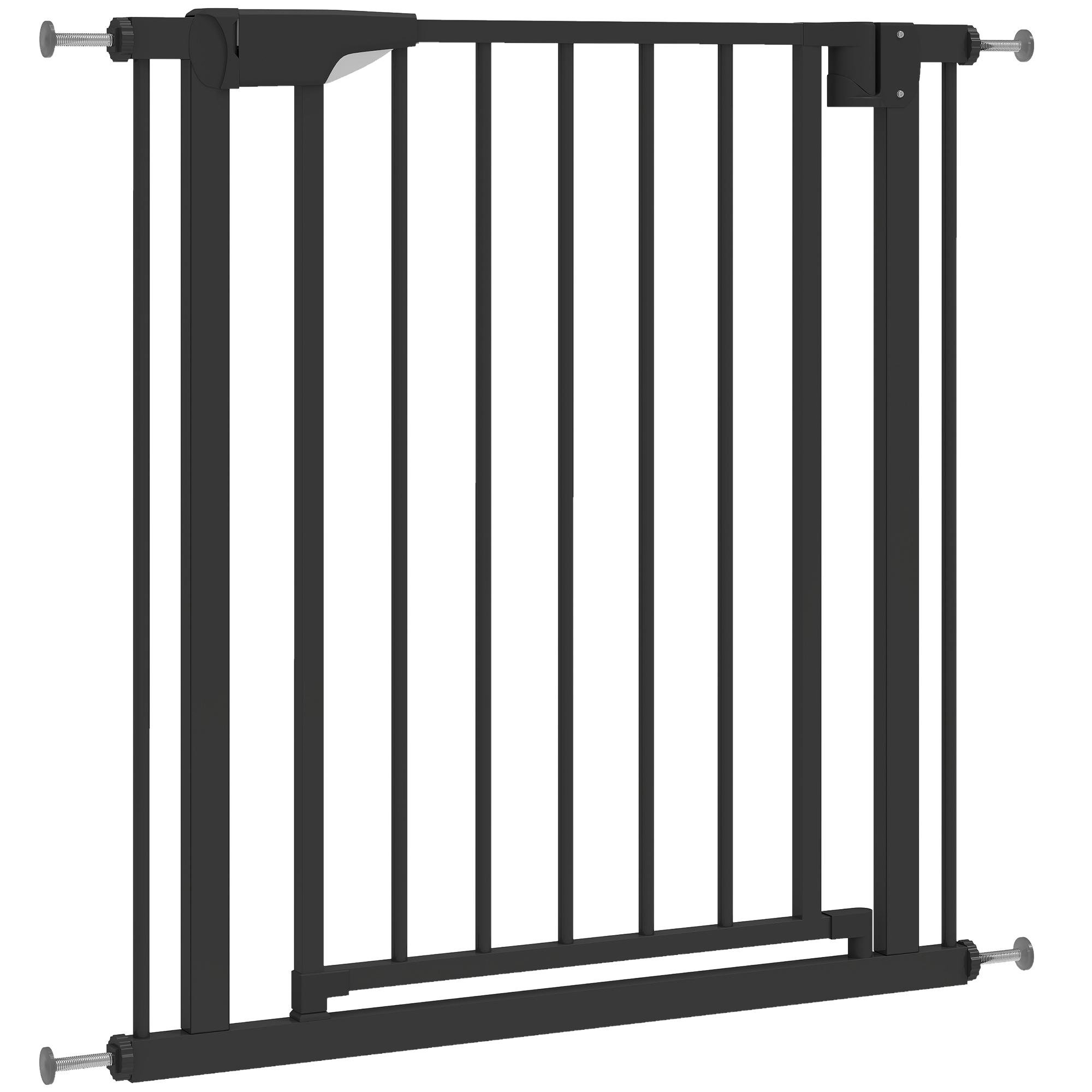 Black 30 Inch Pet Gate, Two-Way Auto-Close