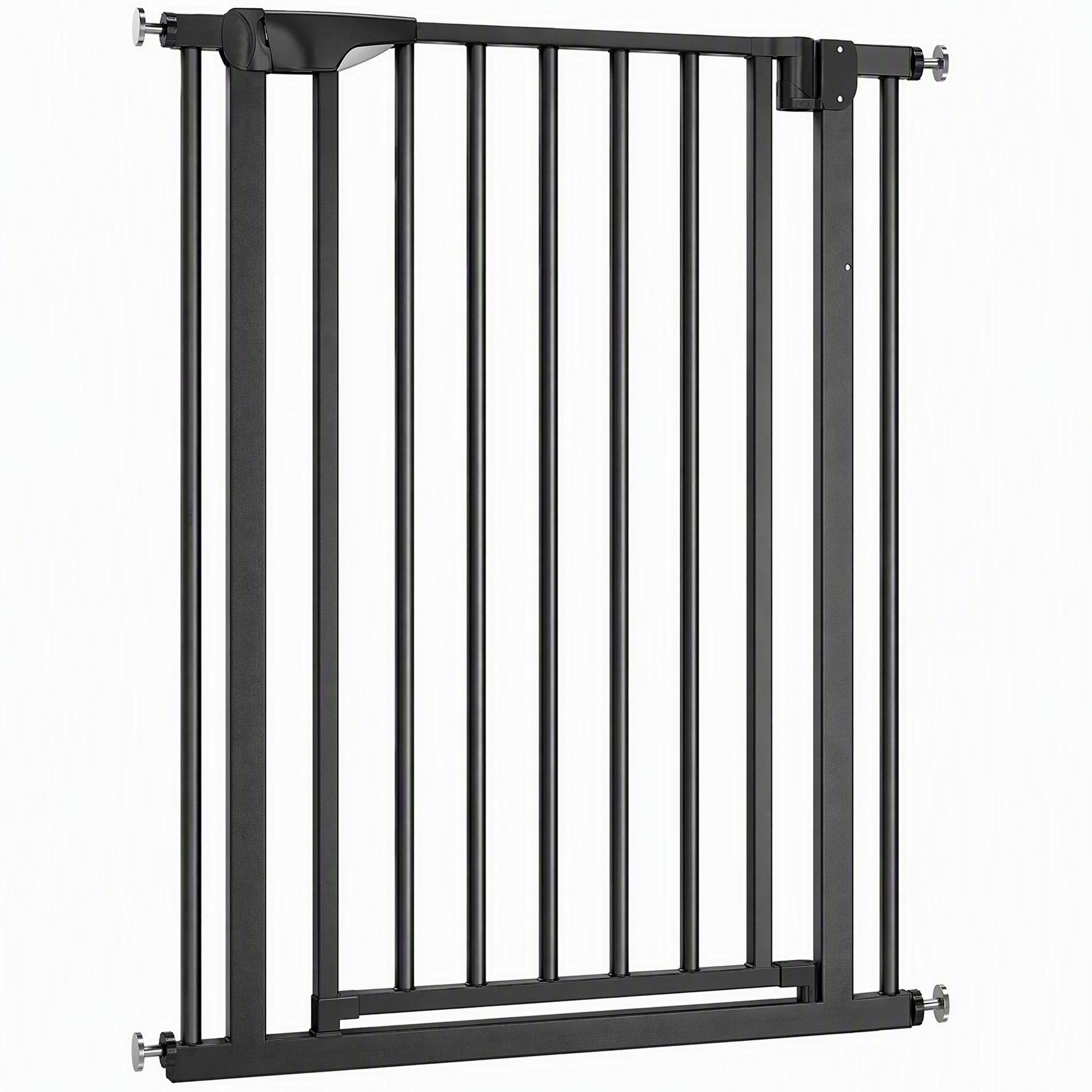 Black Pressure Mounted Pet Gate, 36-Inch Auto-Close