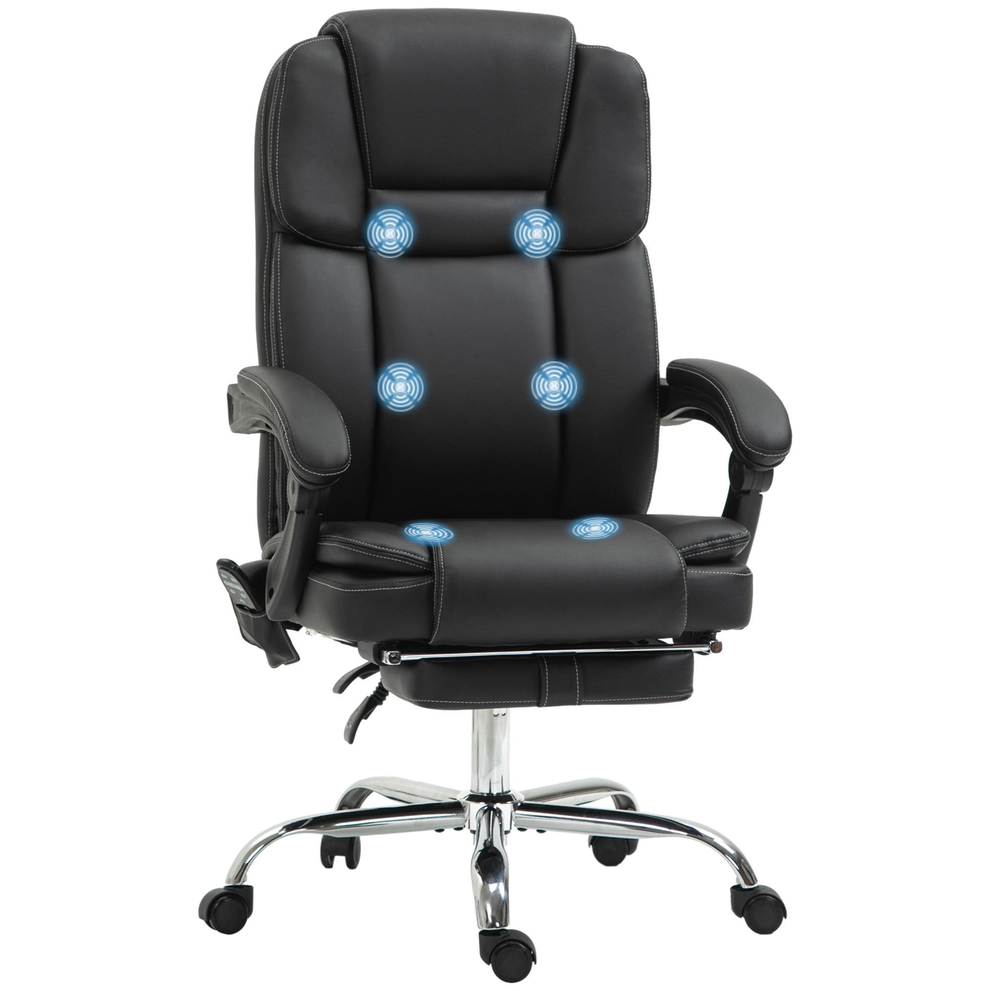 Black PU Leather Executive Chair with Vibration Massage