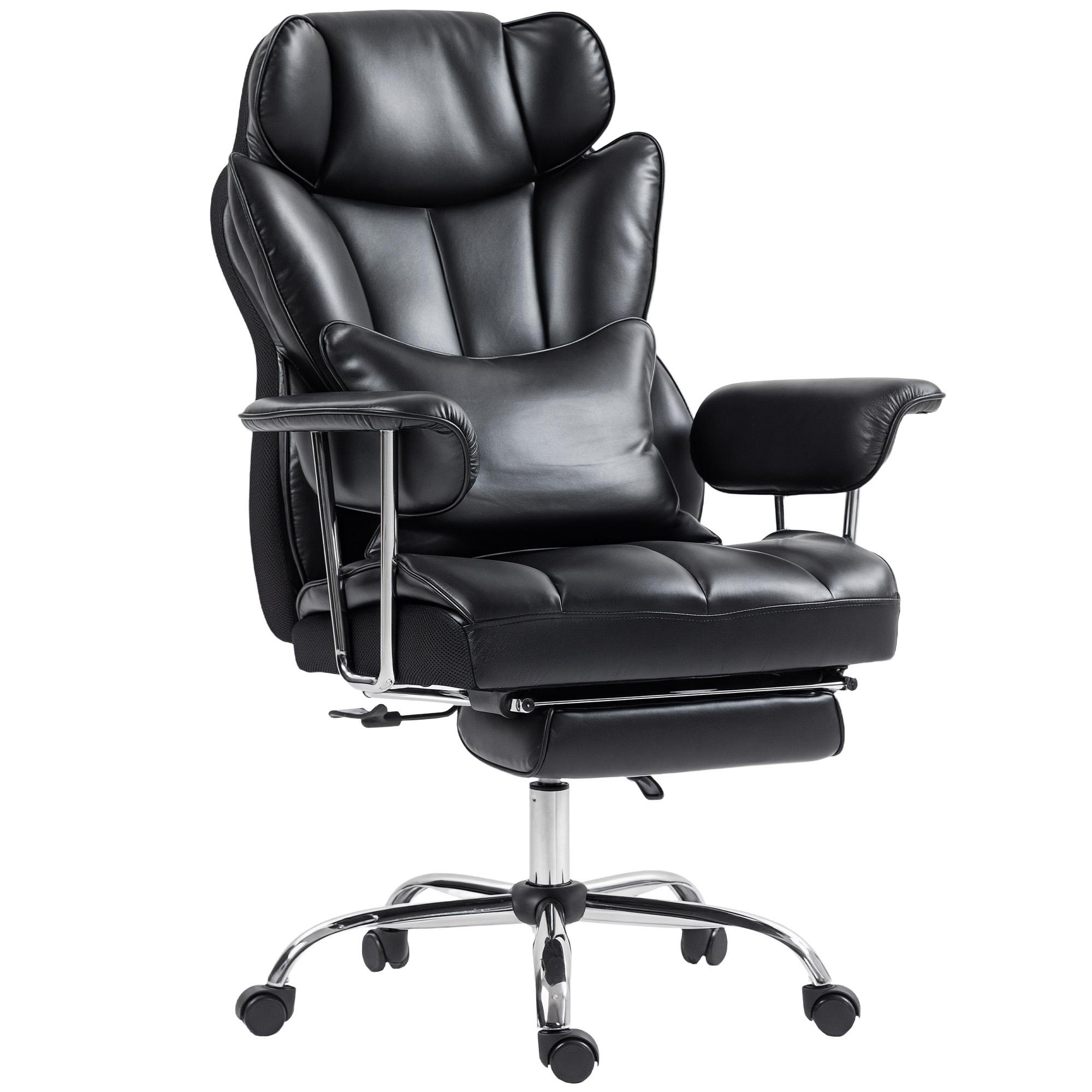 Black 400lb Massage Office Chair with Footrest