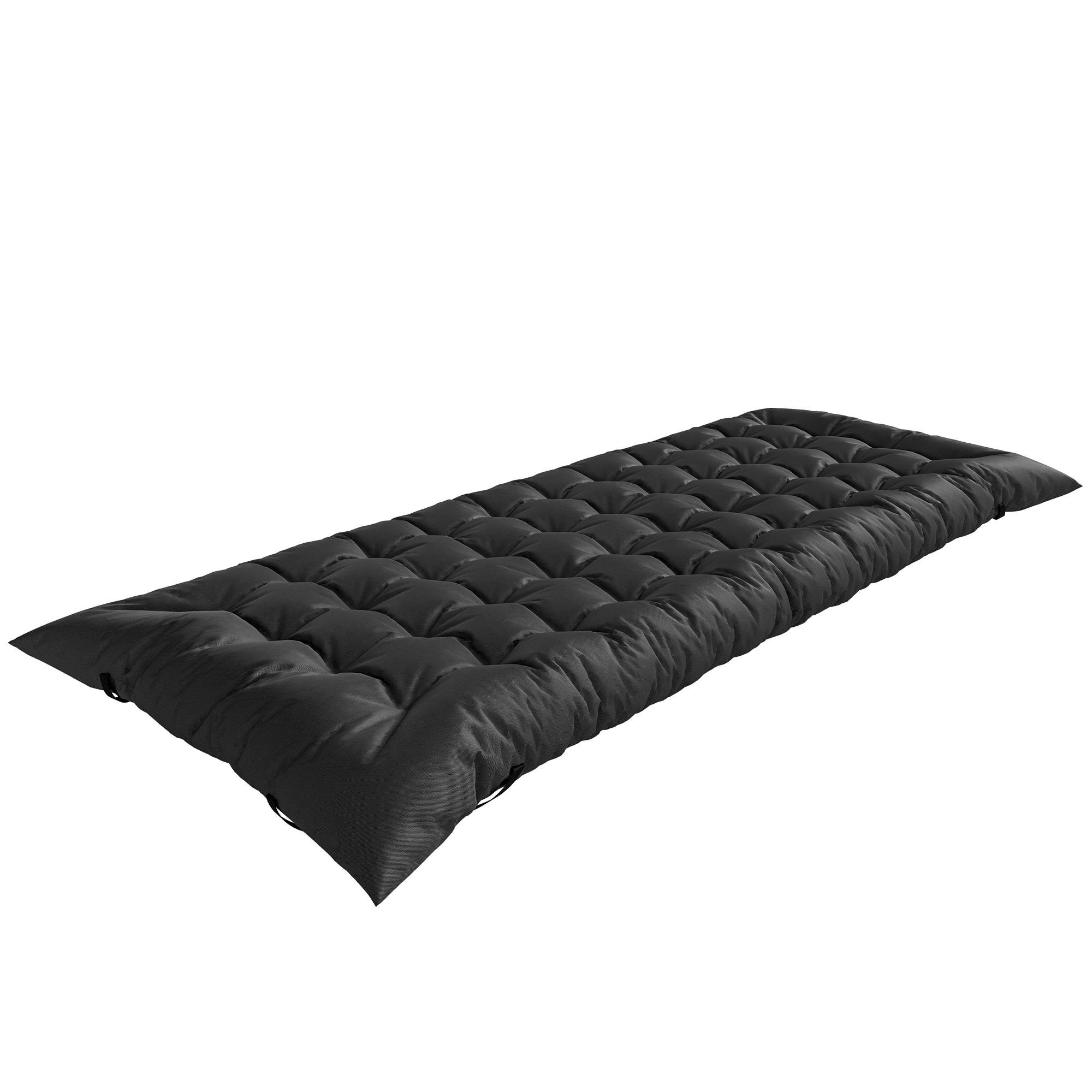 Black Camping Cot Mat with 3.1-Inch PU Filling, 78.7 x 31.5-Inch
