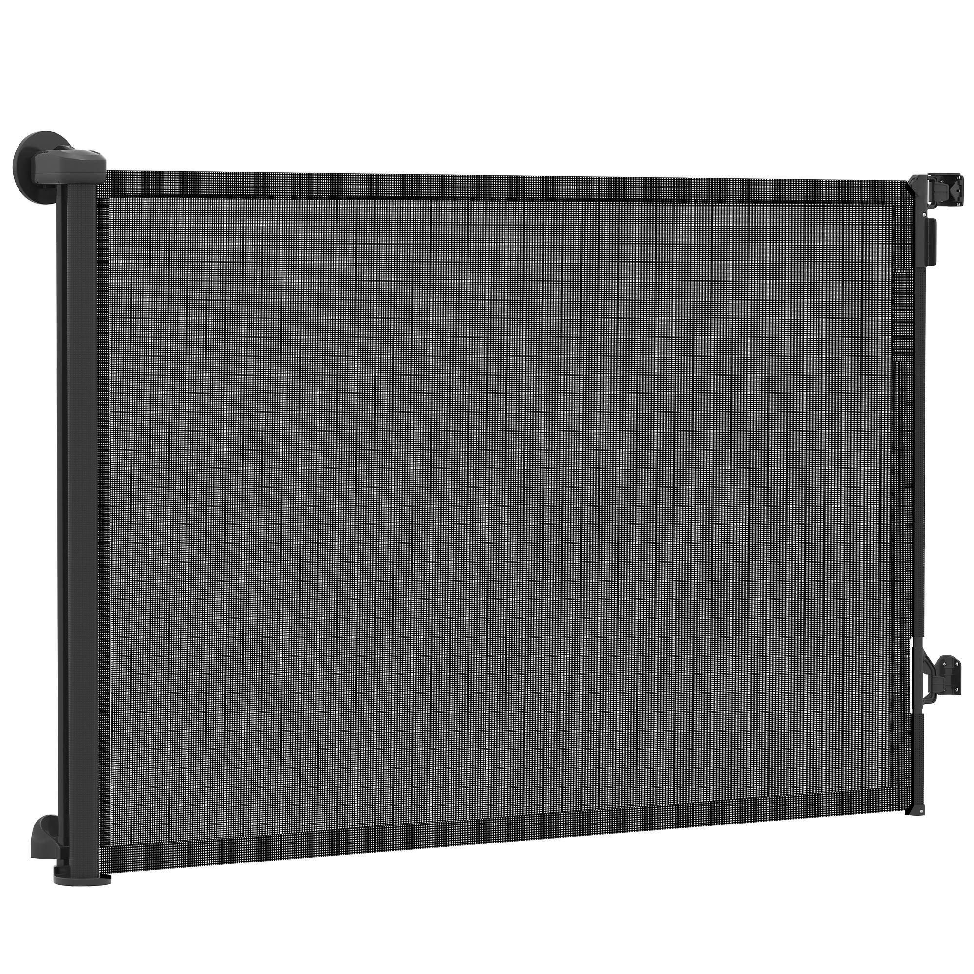 55 Inch Retractable Dog Gate, One-Handed Mesh Access