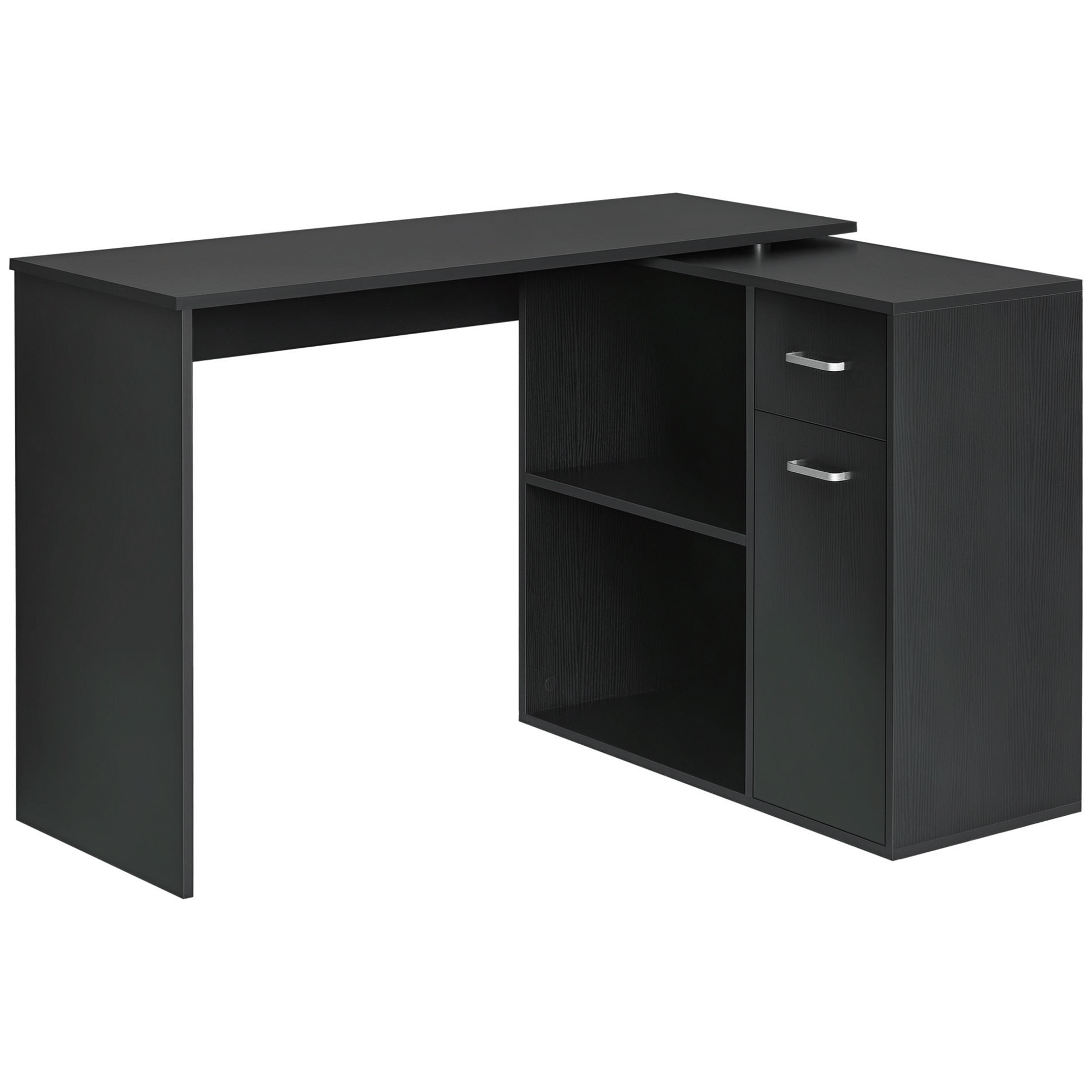 Black 46 Inch Corner Desk with 180° Rotation