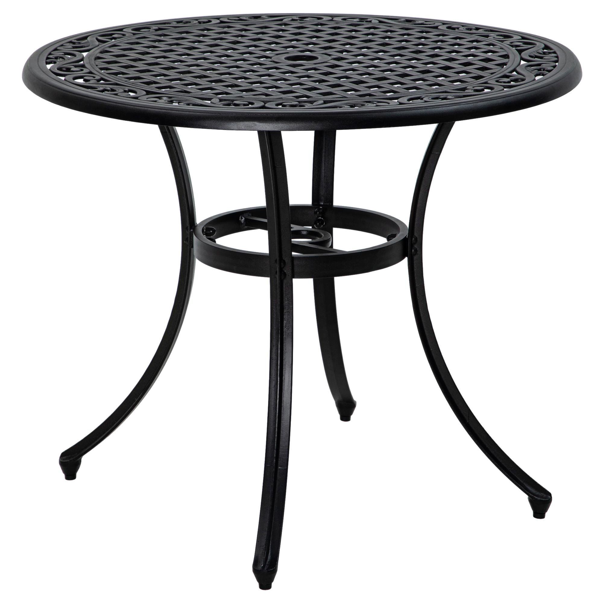 35.4 inch aluminum patio table with umbrella hole