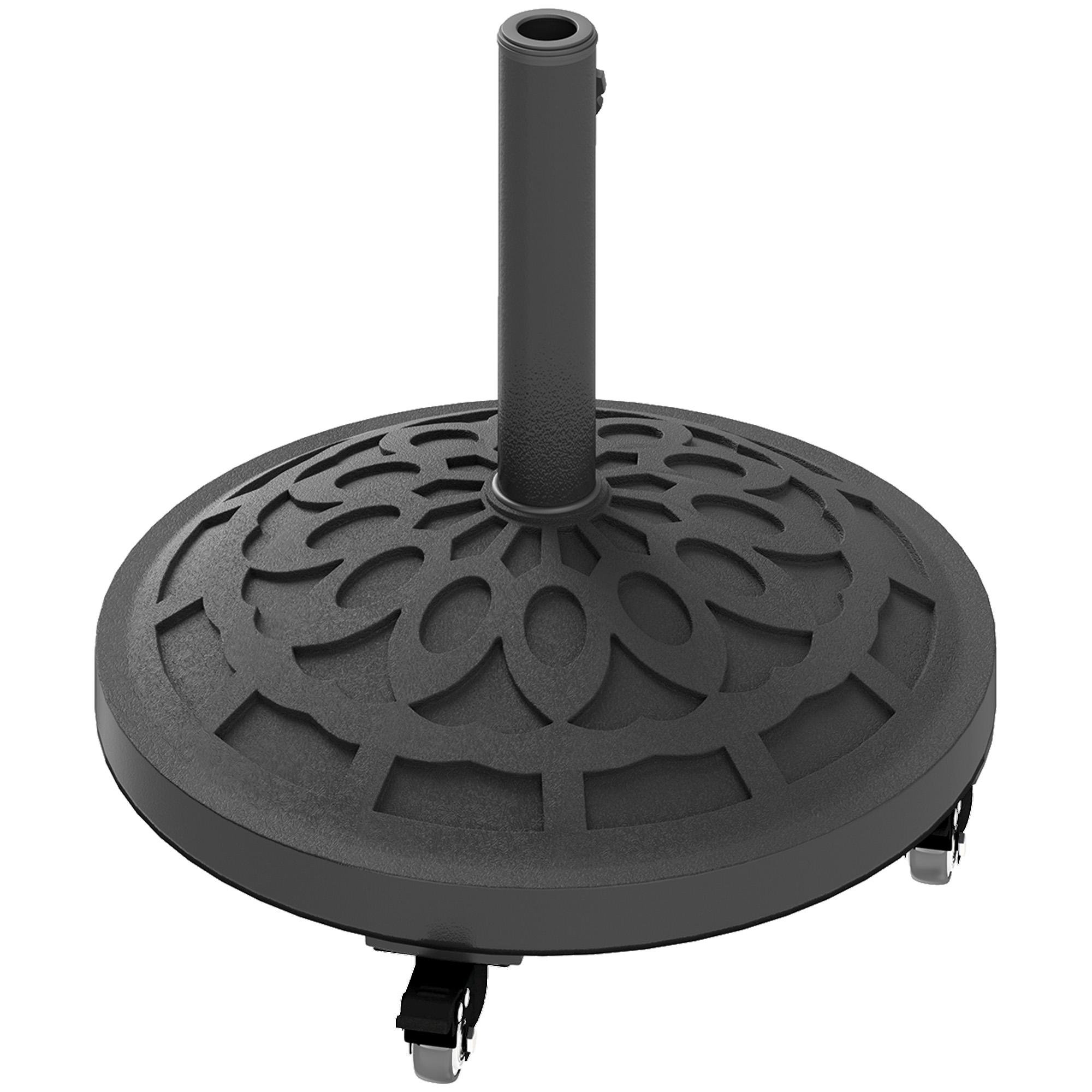 46 lb Wheeled Resin Base with Four Wheels for Patio Umbrellas