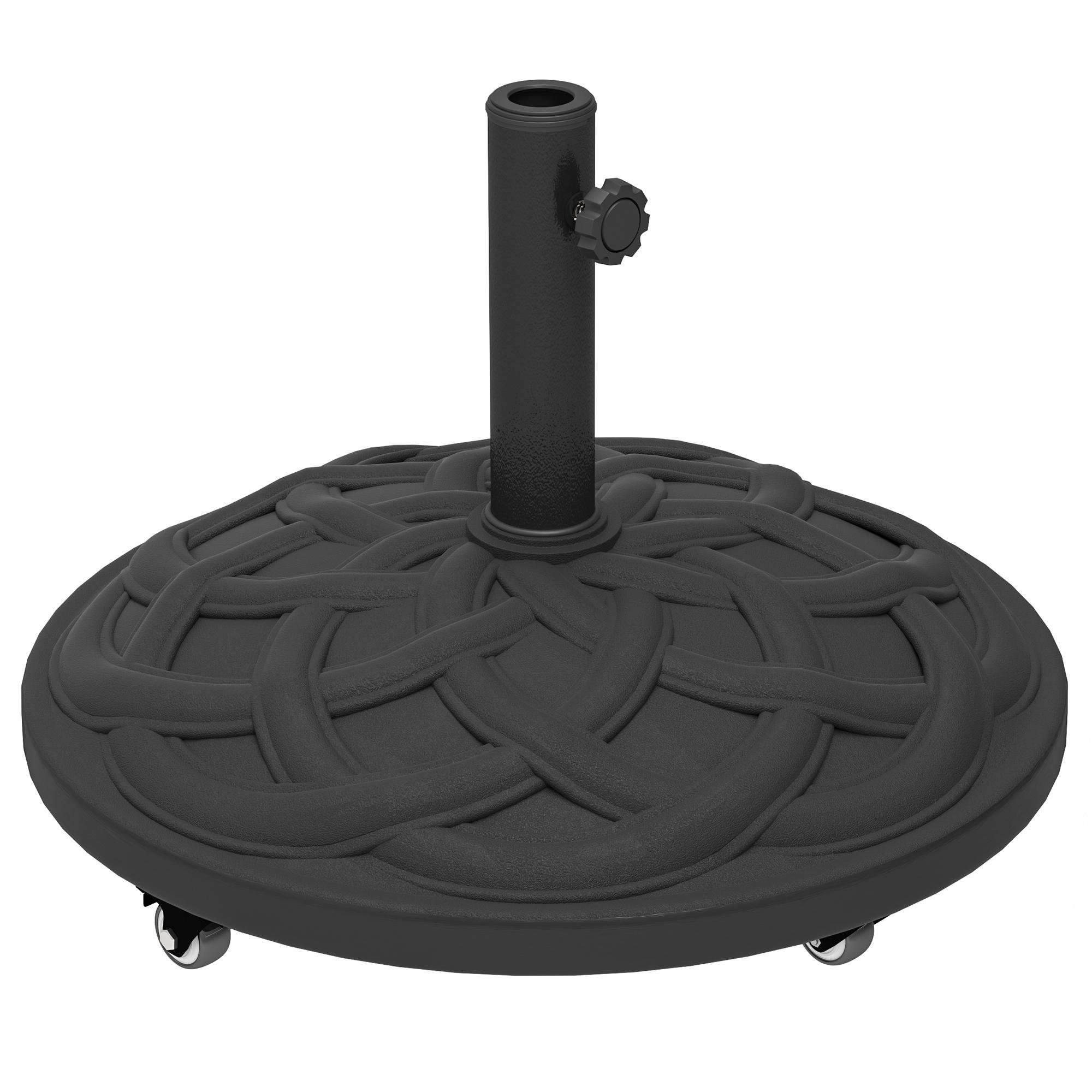 44 lb Wheeled Umbrella Base, Black Resin-Concrete