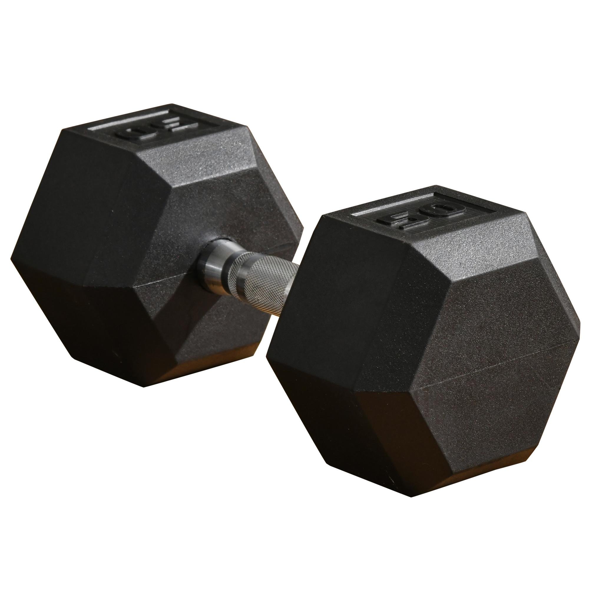 50 lbs rubber hex dumbbell for Home Workouts