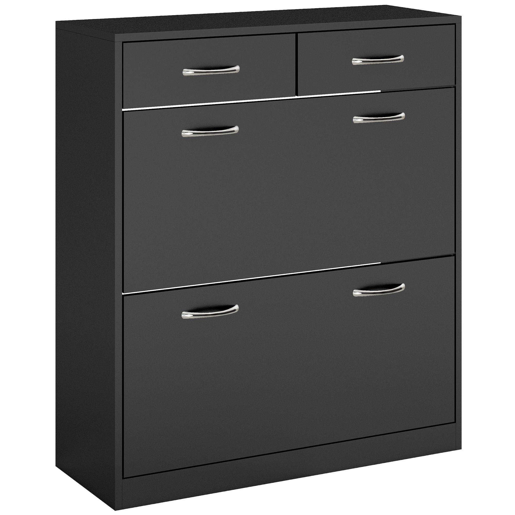Black 12 Pair Narrow Organizer with Adjustable Shelves