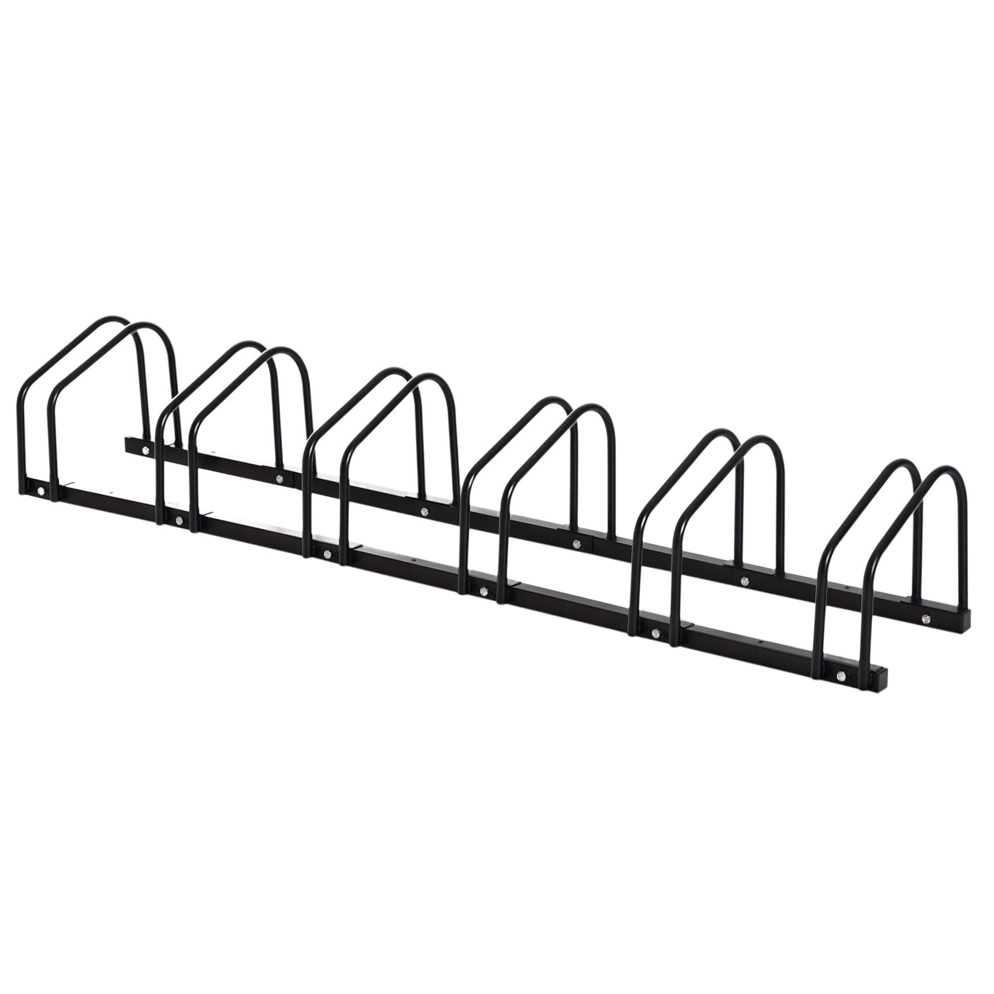 Black Alloy Steel 6-Bike Rack for Garage Storage