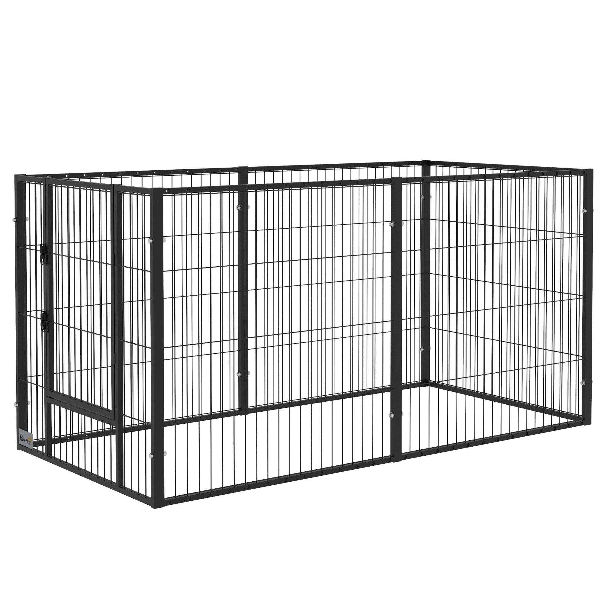 Adjustable Black Alloy Dog Playpen for Small Dogs
