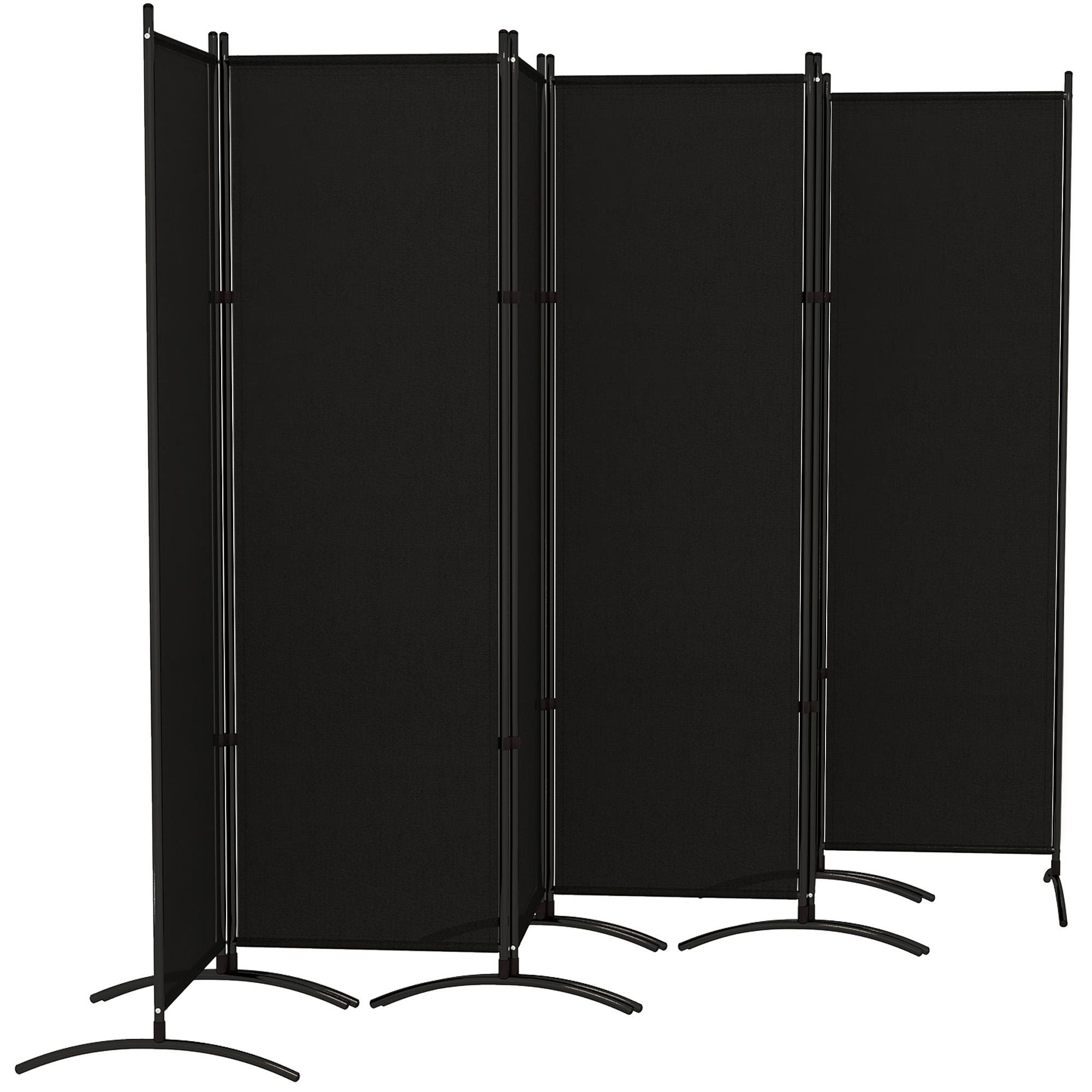Black Six-Panel Privacy Screen, UV30+ Outdoor Divider