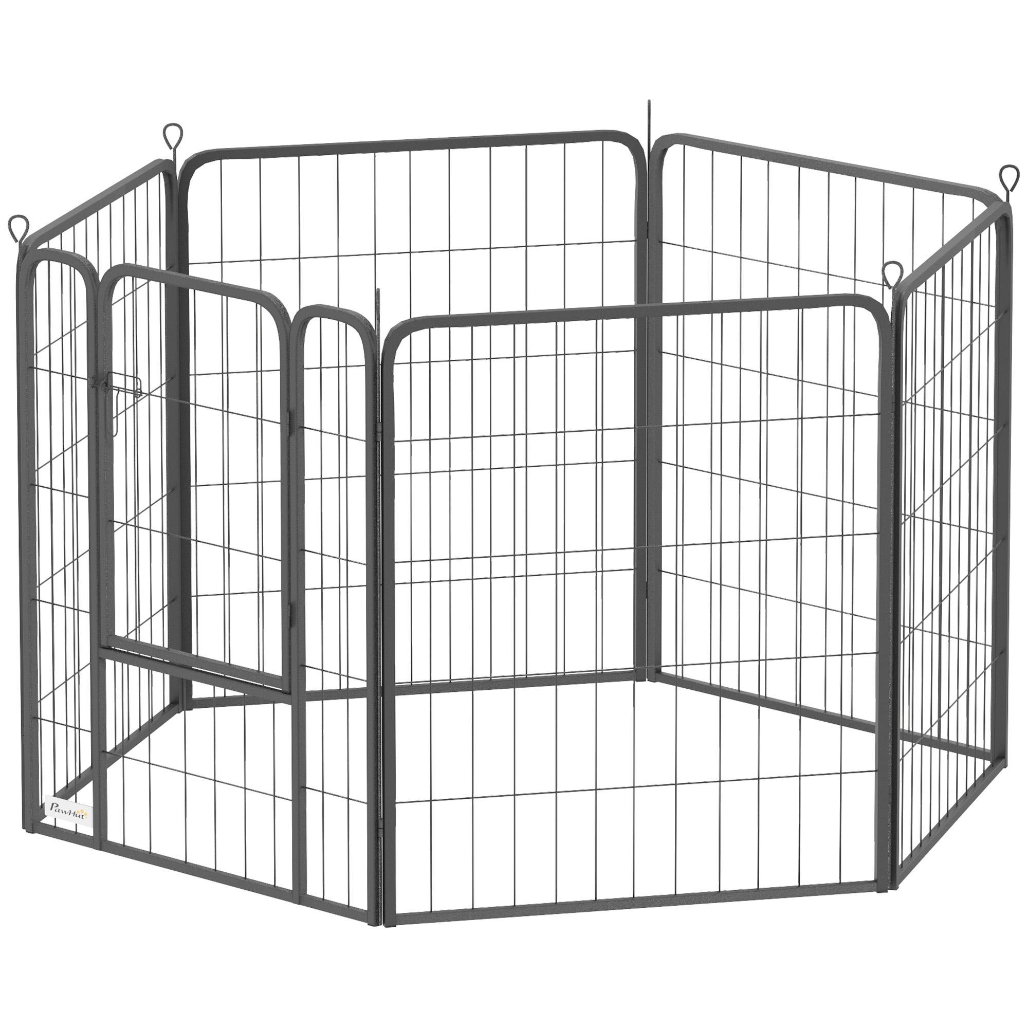 31.5 inch steel dog playpen with six panels