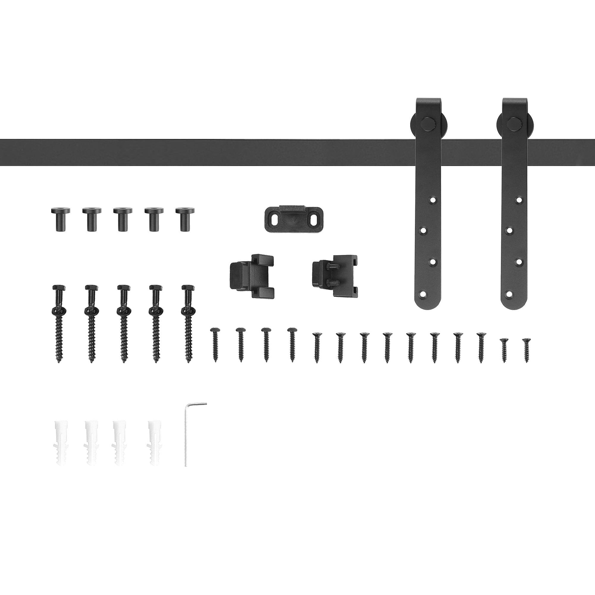 70.75-inch Black Door Hardware | Carbon Steel Kit