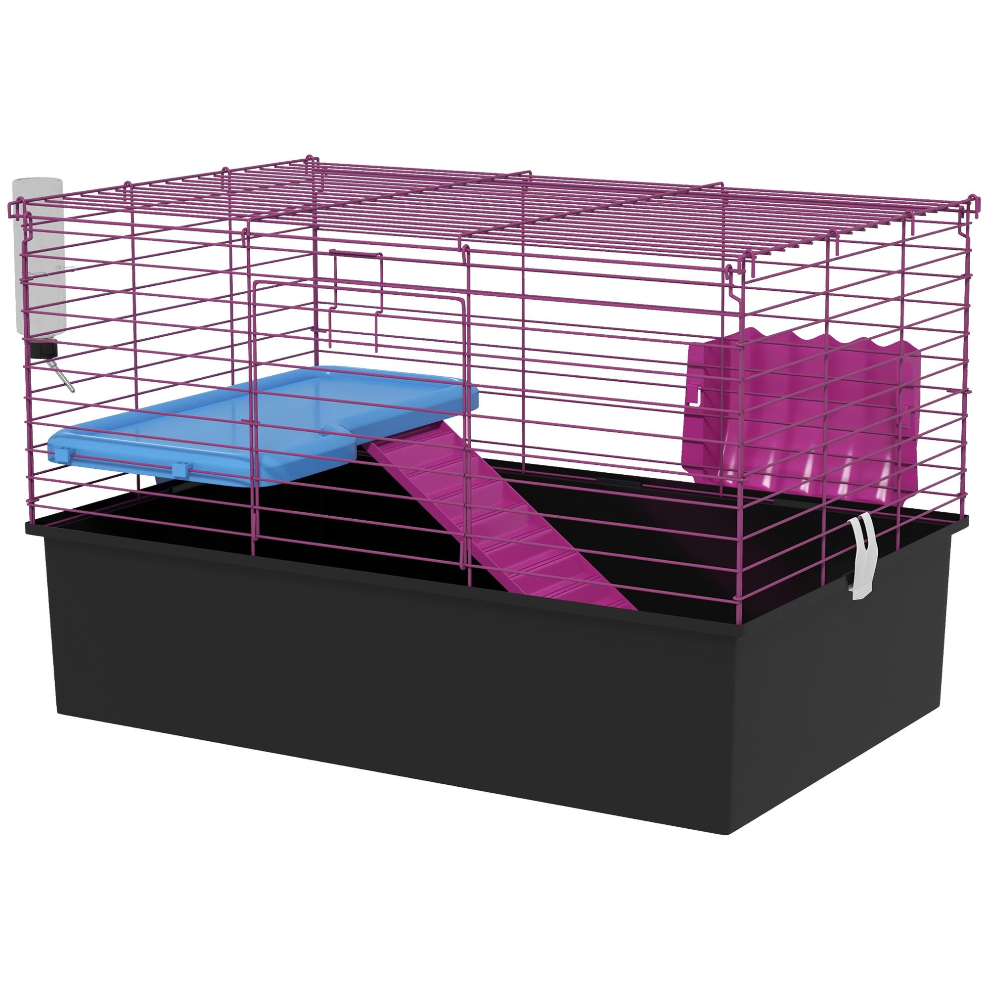 Black Polypropylene Small Animal Cage with Platform and Ramp