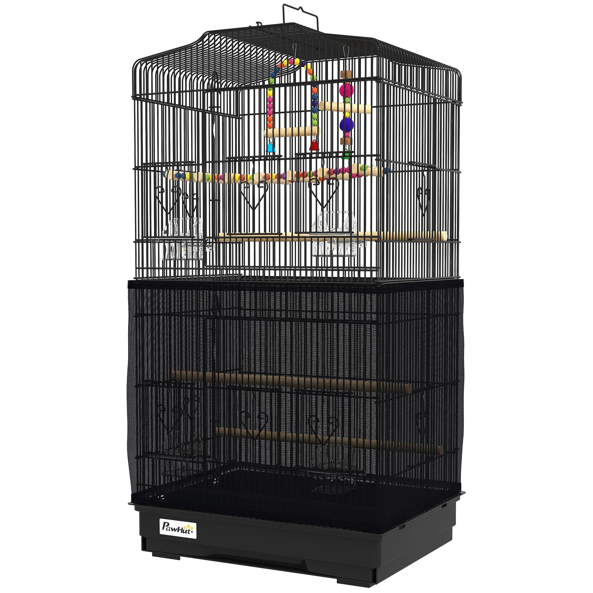 36 Inch Small Bird Cage with Accessories, Black
