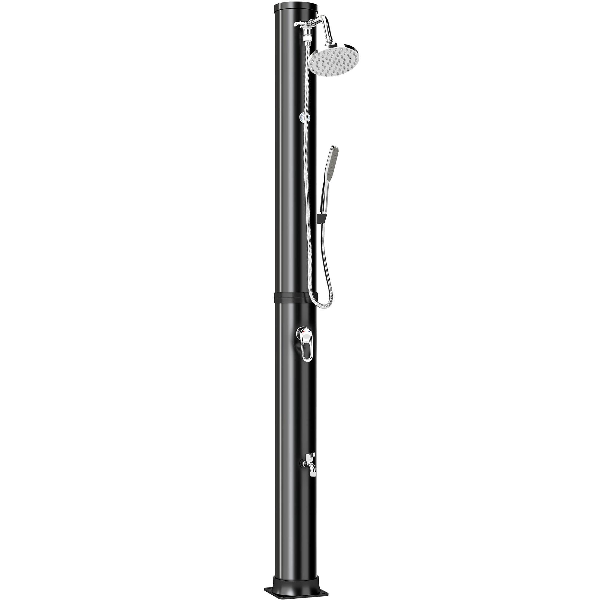 10.6 Gal Black Solar Shower with Dual Shower Heads