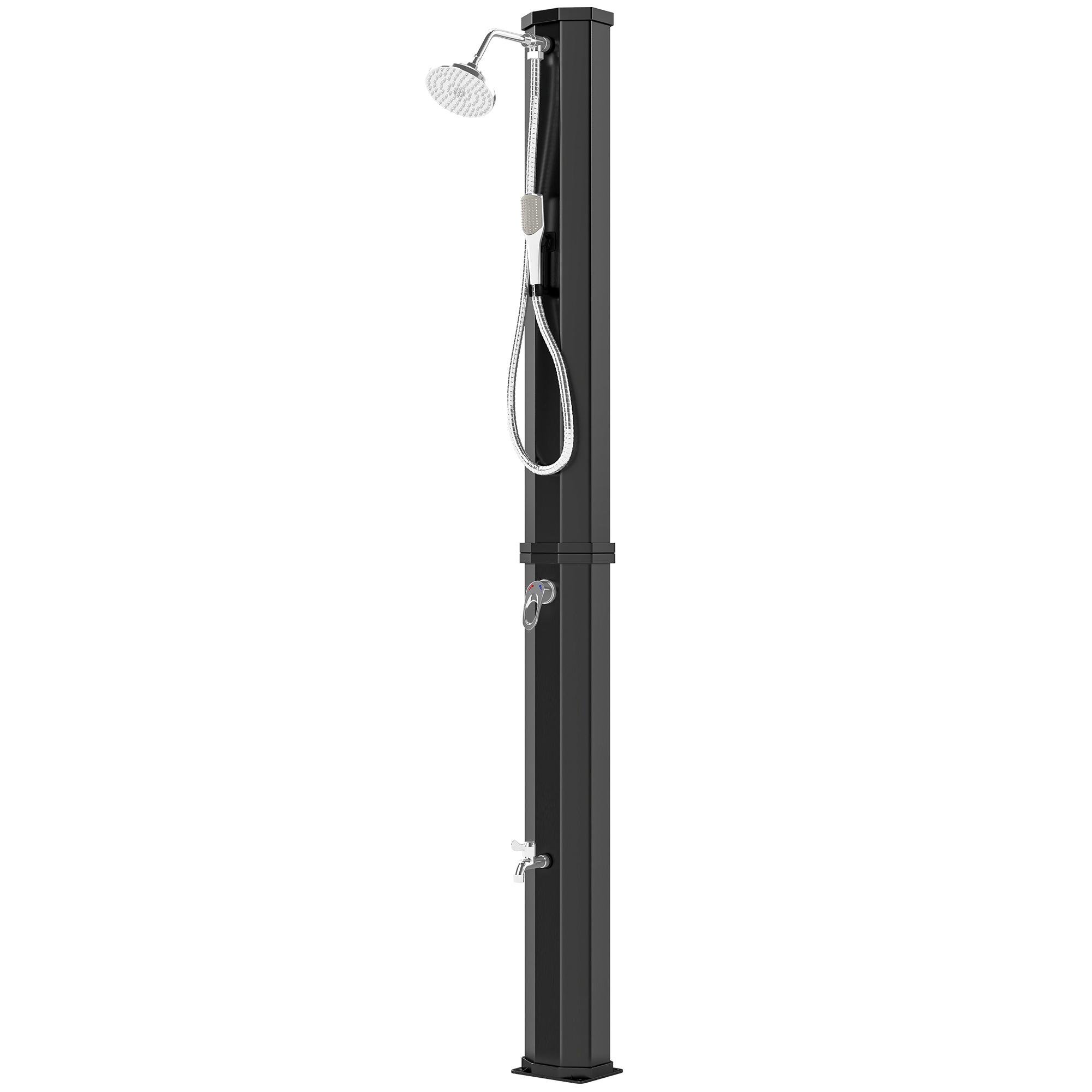 16 Gal Solar Heated Shower with Dual Shower Heads for Outdoor Use