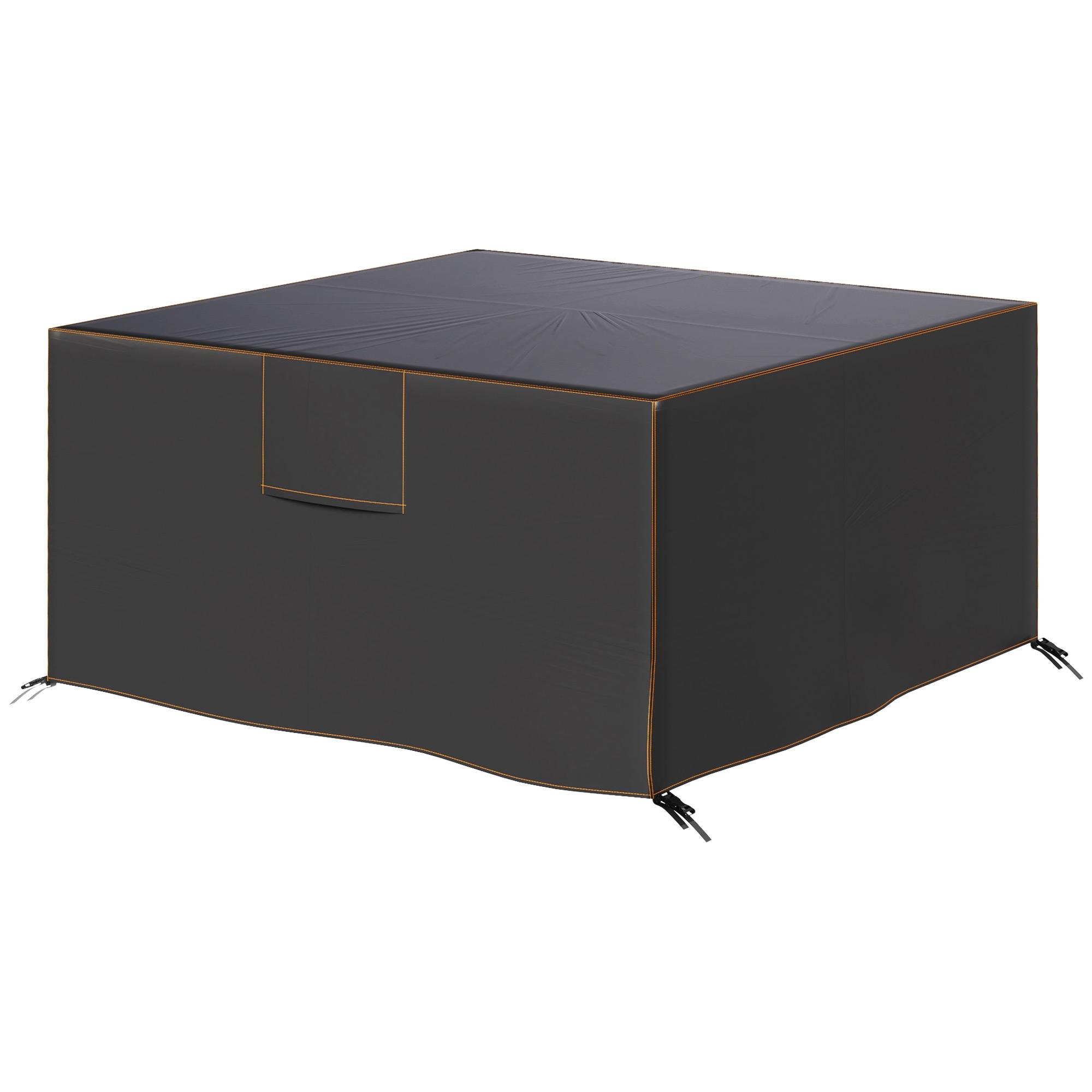 Black 420D Square Furniture Cover with Vents, 55.1 x 55.1 x 28.1 in