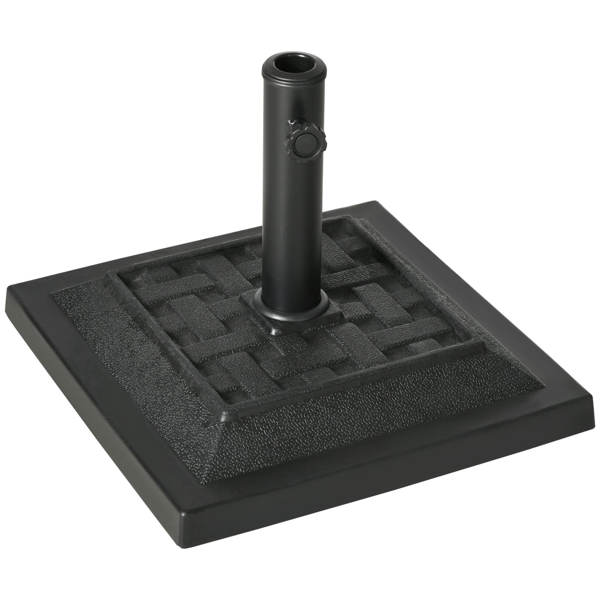 Woven Black Resin Umbrella Base, 26 lb Patio Stand