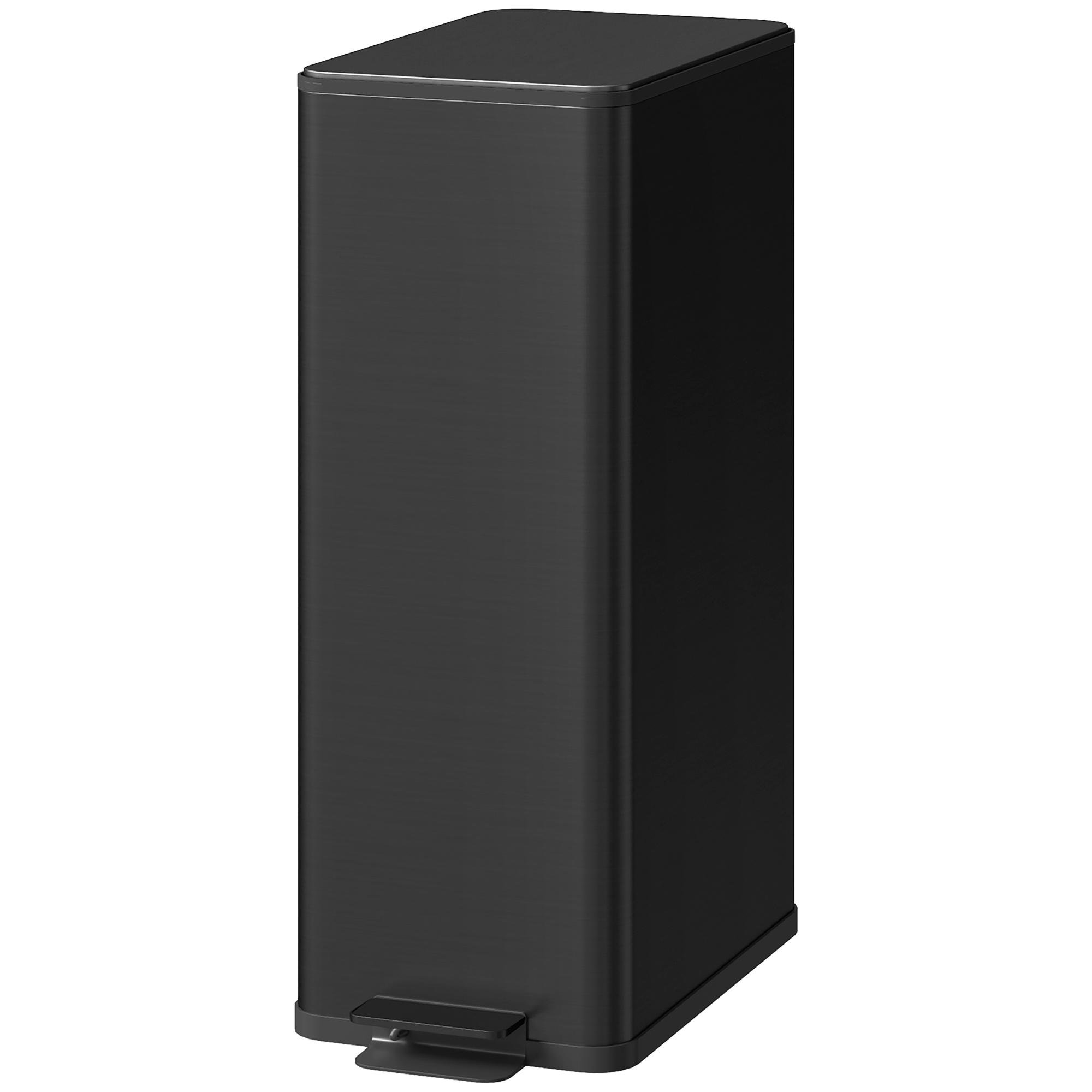 Black 20L Kitchen Garbage Can with Soft-Close Lid