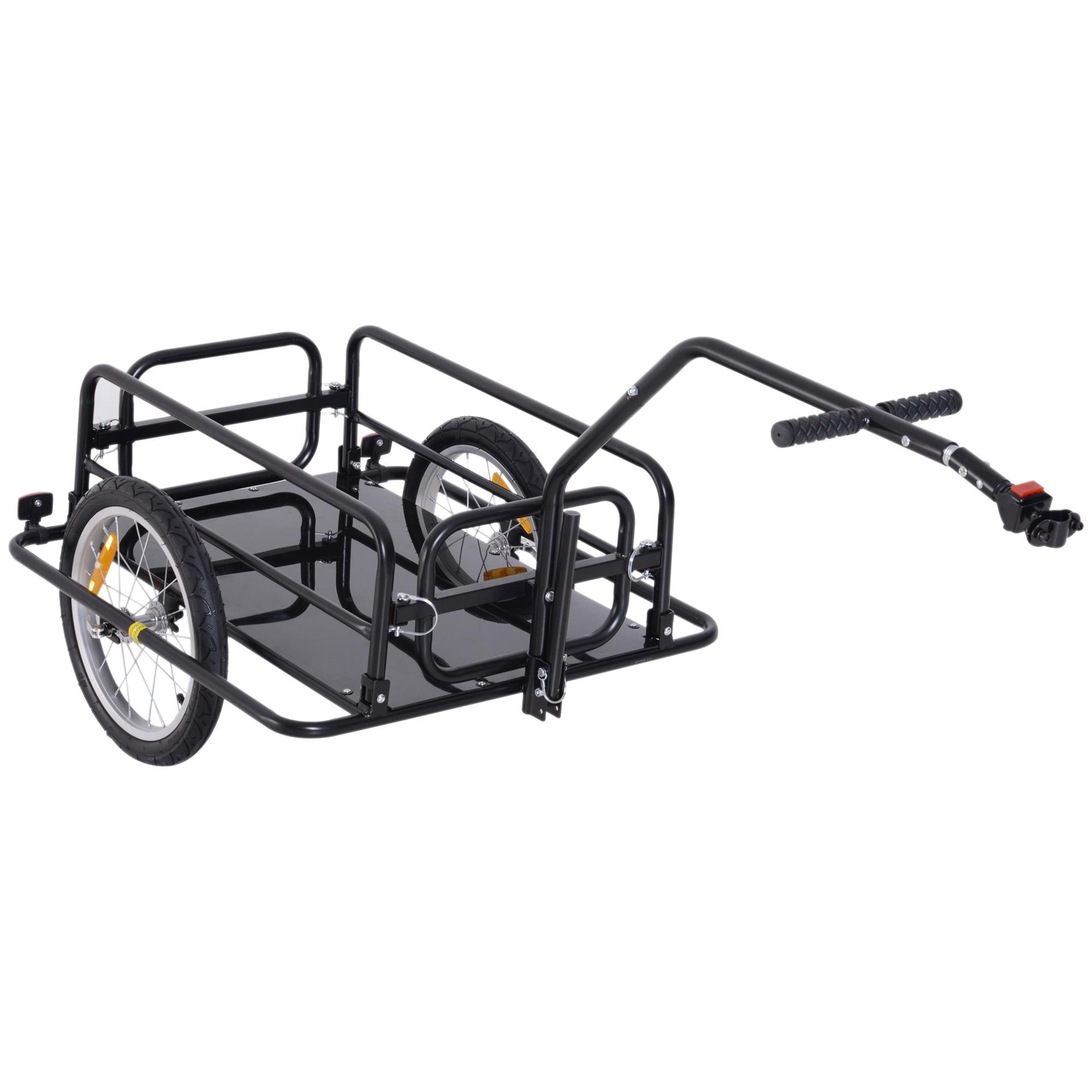 Black 88 lb Cargo Trailer with Folding Design