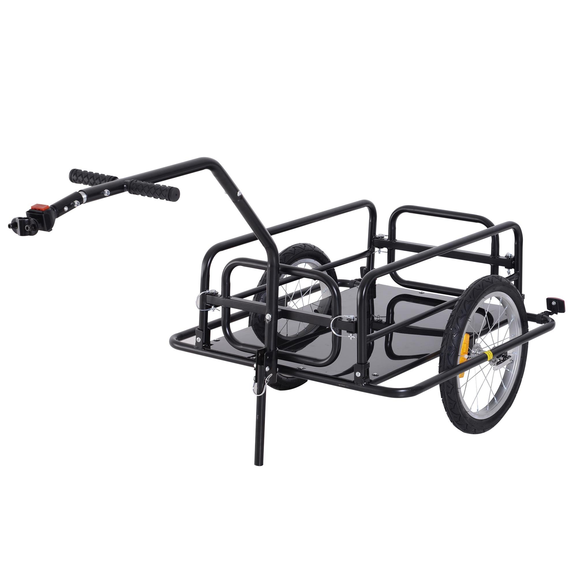 Black Steel Folding Bike Trailer with Universal Hitch