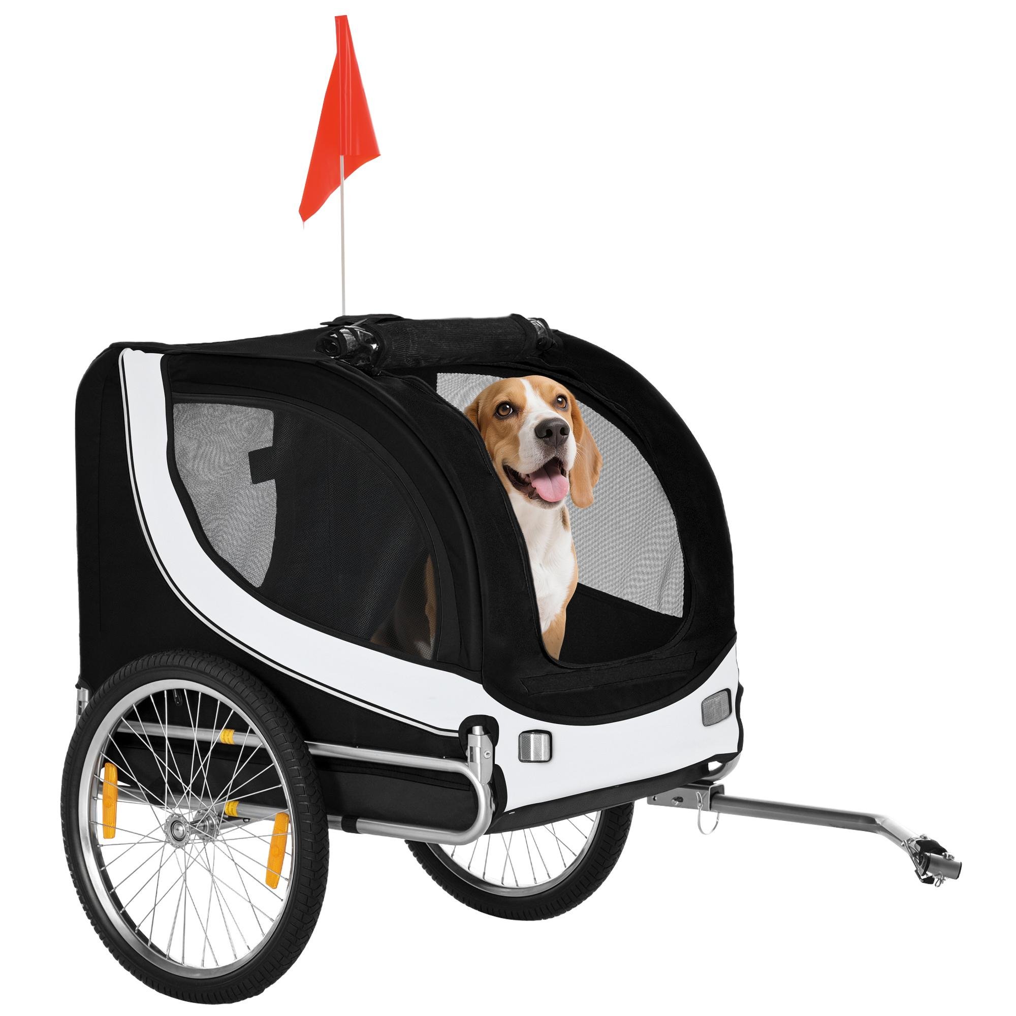 Black Steel Dog Bike Trailer with Hitch, 51.2 in