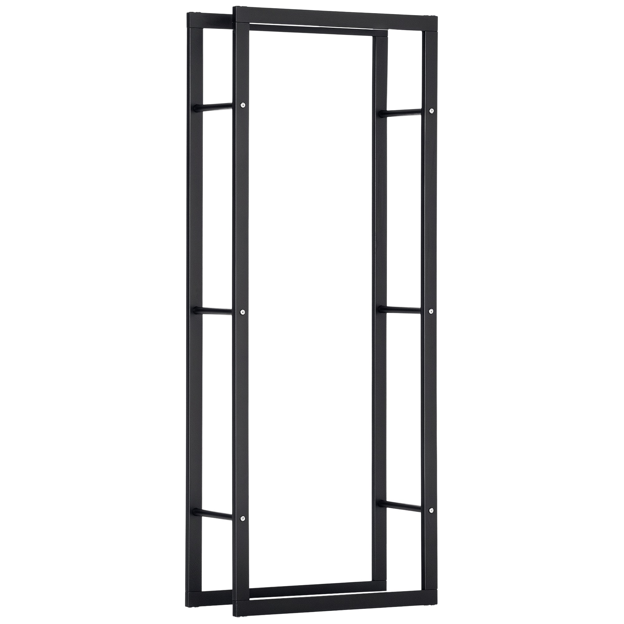 Black Steel Firewood Rack, 220 lb Capacity