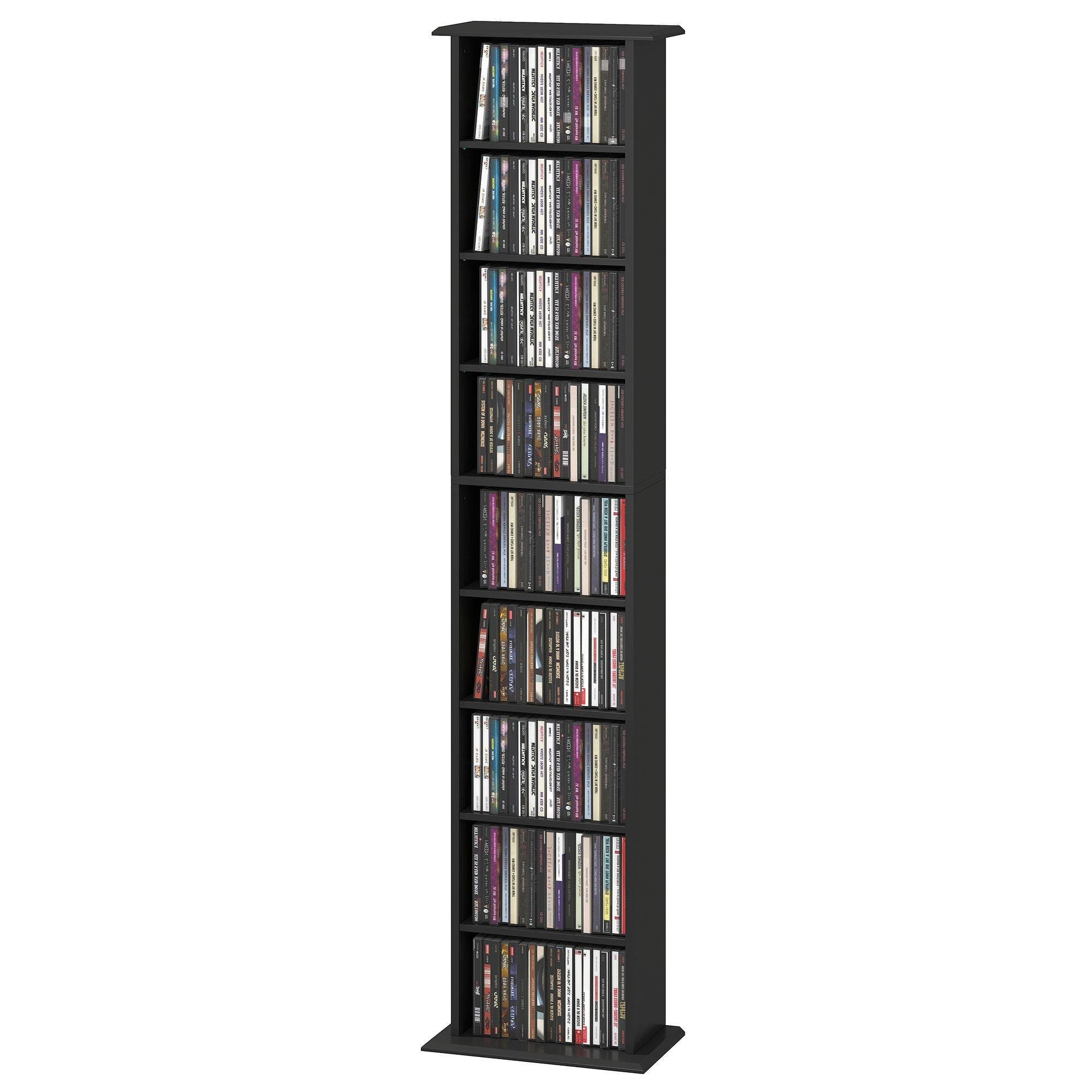 Black 252 CD Shelf with 7 Adjustable Shelves