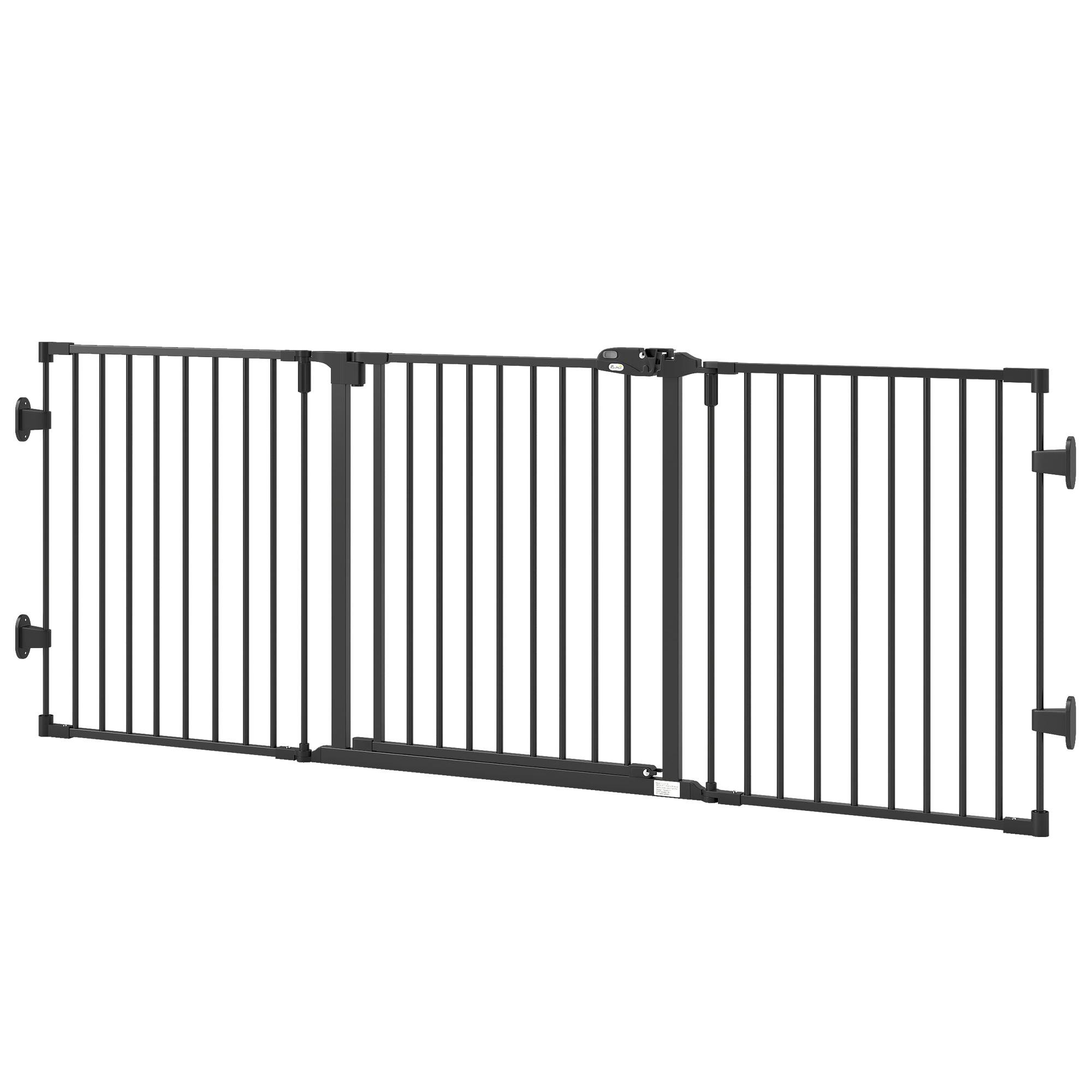 79.7 Inch Folding Dog Gate with Auto-Close Door
