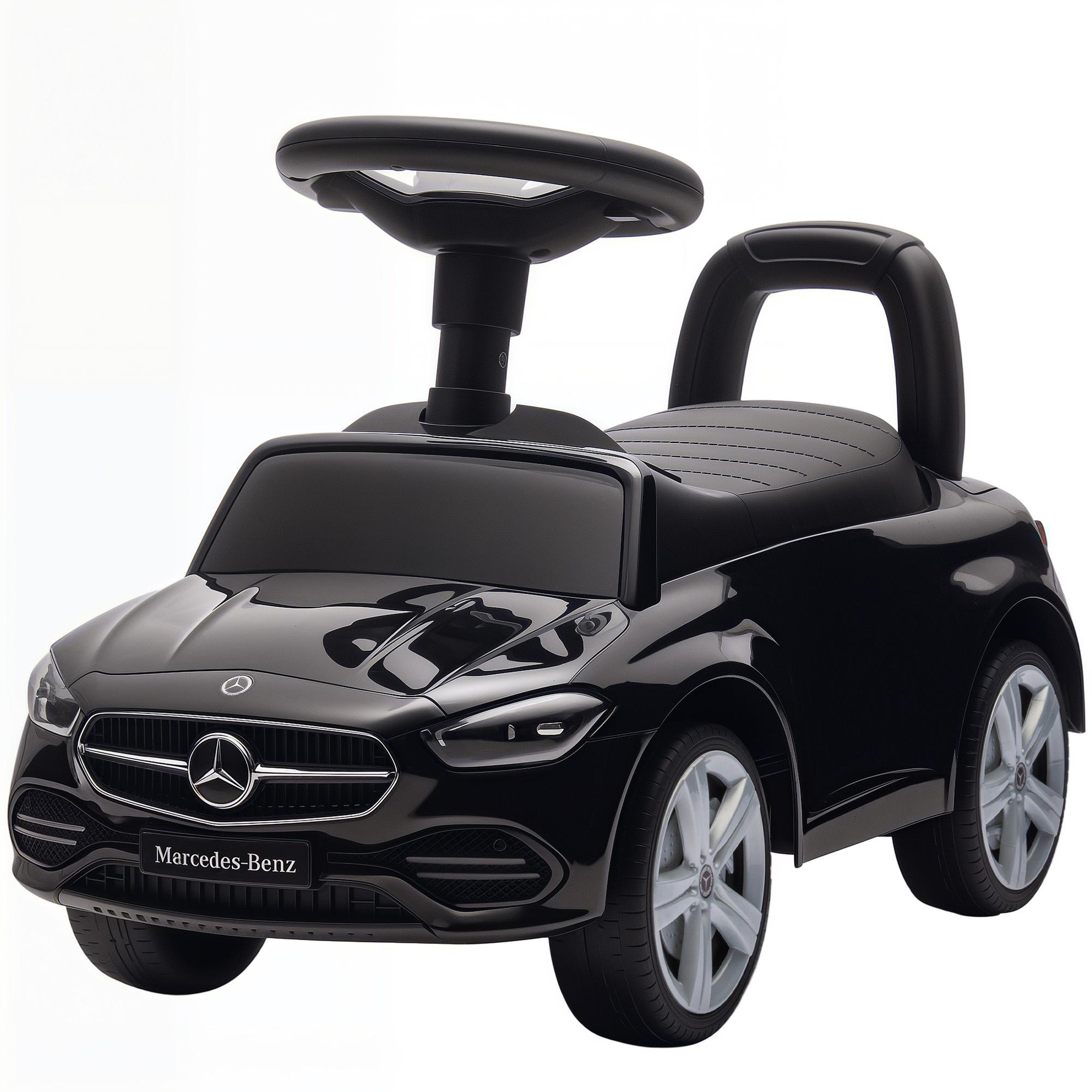 Black Toddler Sliding Car with Under-Seat Storage