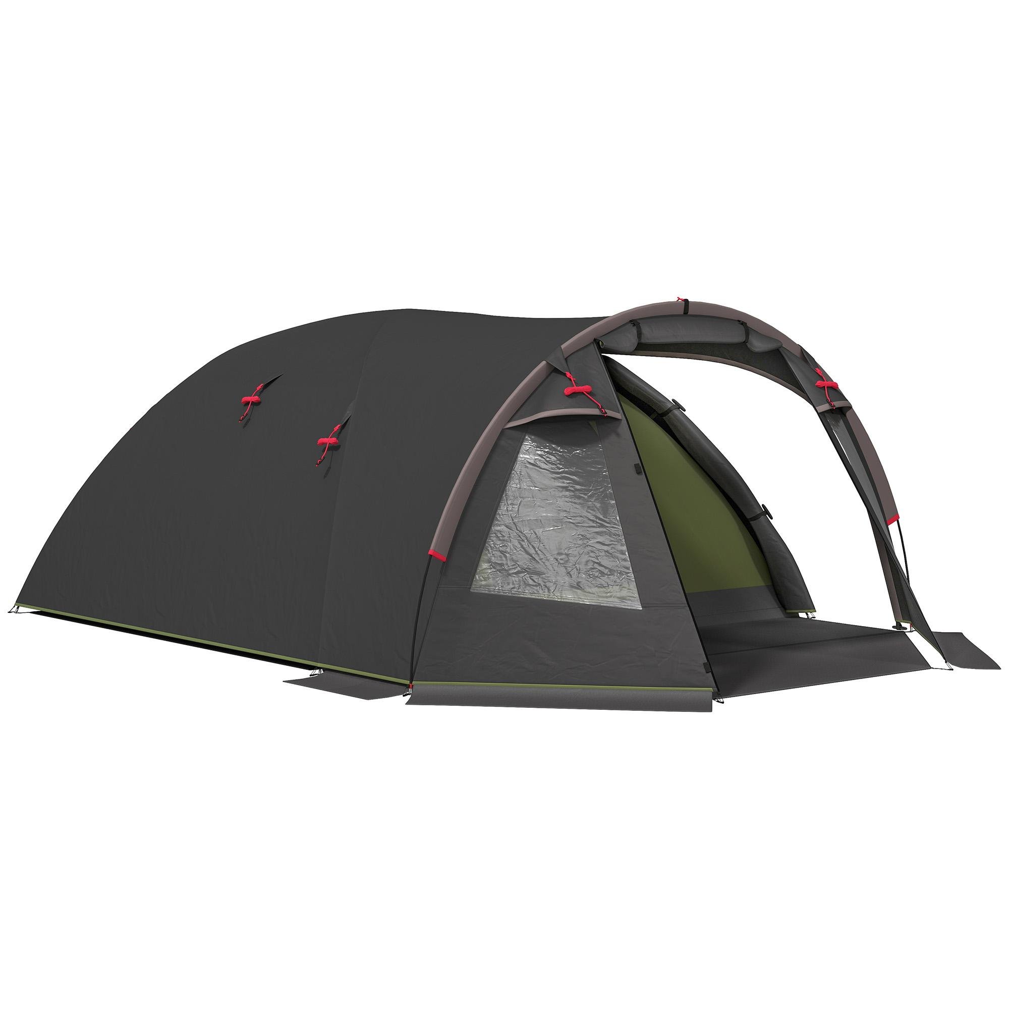 Black 2 Room Camping Tent, 3000 mm Water Resistance