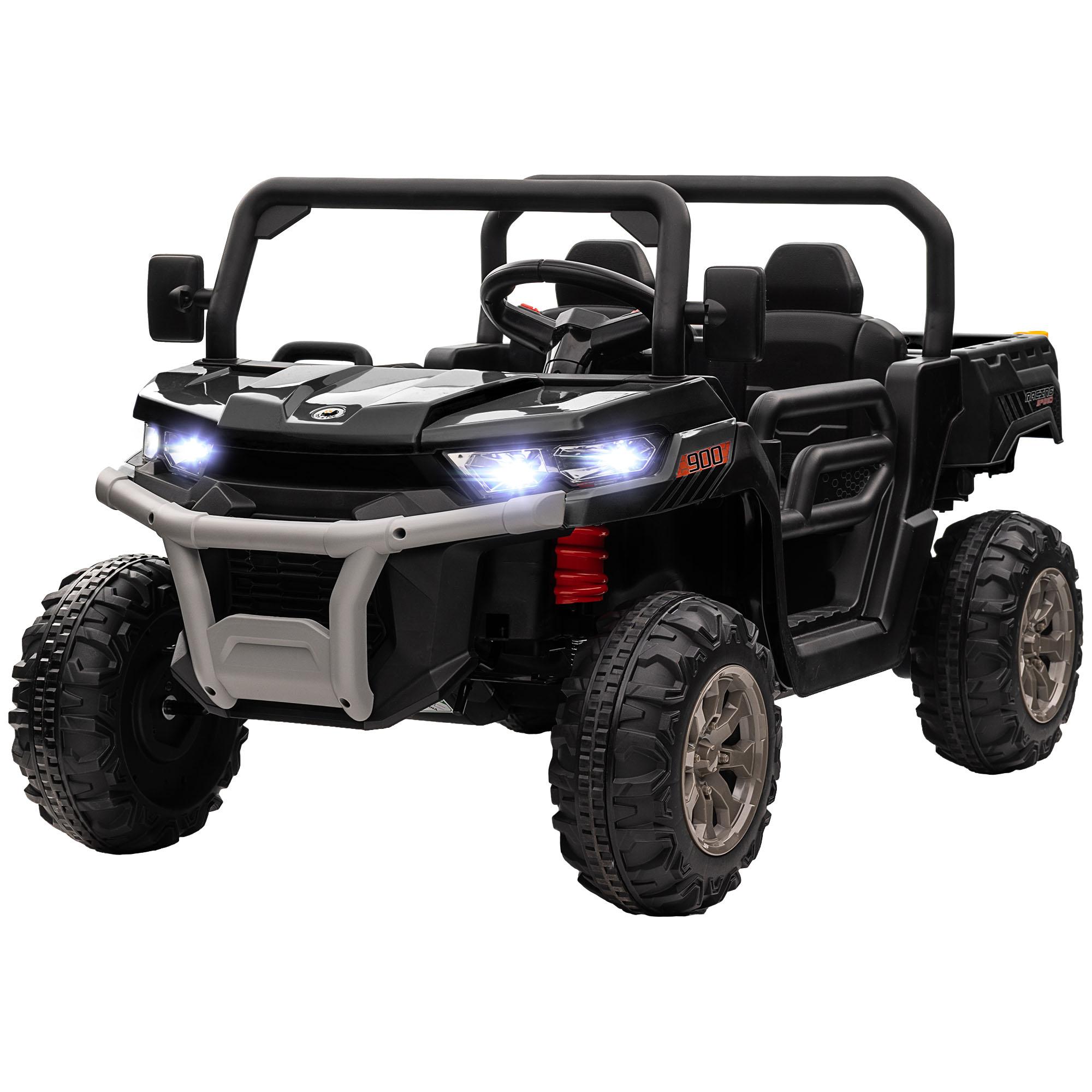 Black Two Seat Kids UTV with Parent Remote Control