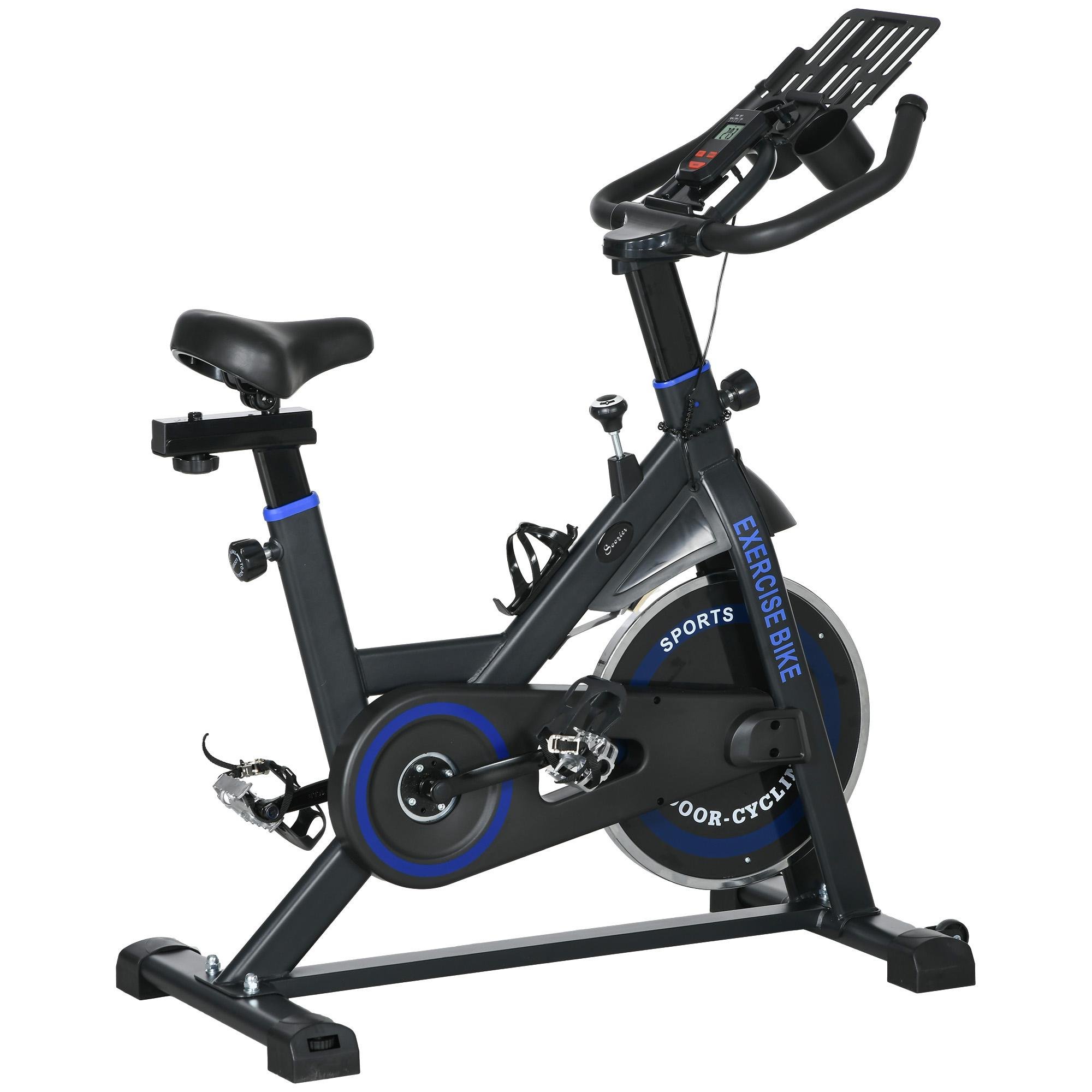 Black Adjustable Upright Bike with 8 kg Flywheel for Home