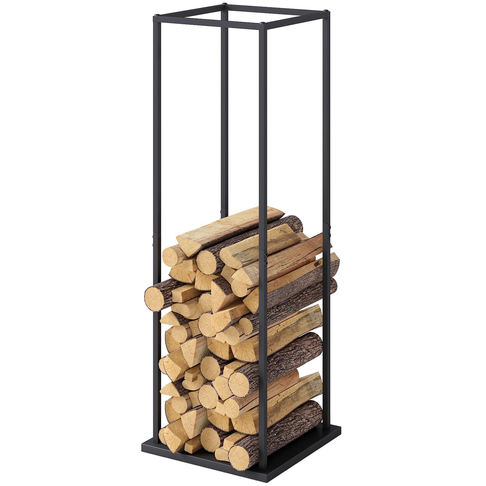220 lb Vertical Firewood Rack, 43.3-Inch Metal Holder